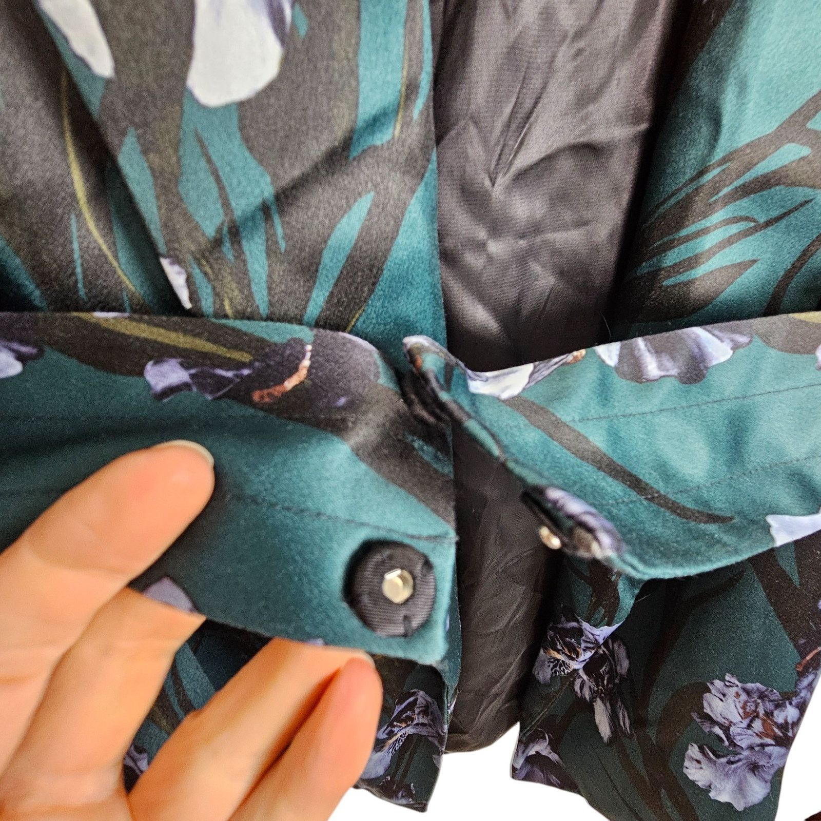 H&M H&M Womens Satin Floral Blazer Size 6 Belted Whimsigoth Size M / US 6-8 / IT 42-44 - 8 Thumbnail