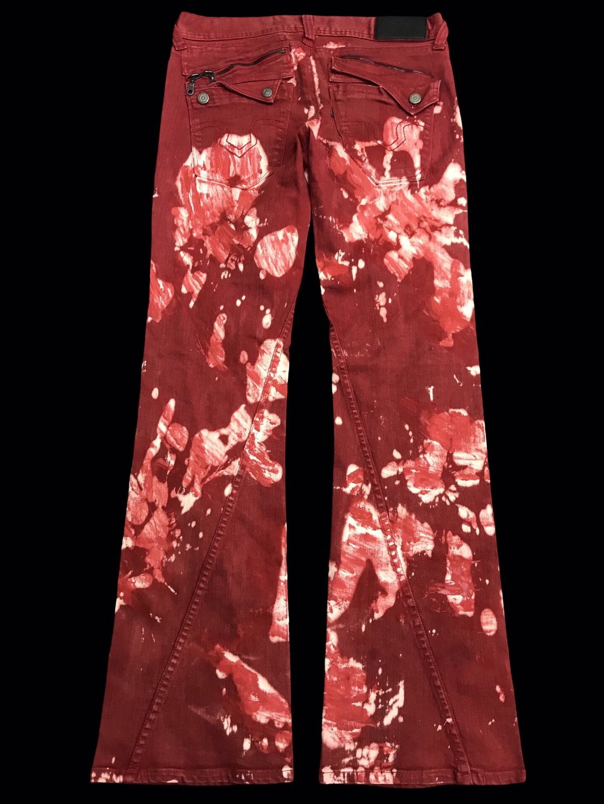 Tornado Mart 💥ARCHIVAL FLARE💥TORNADO MART ROSE EMBROIDERY DENIM F413 Size US 31 - 2 Thumbnail