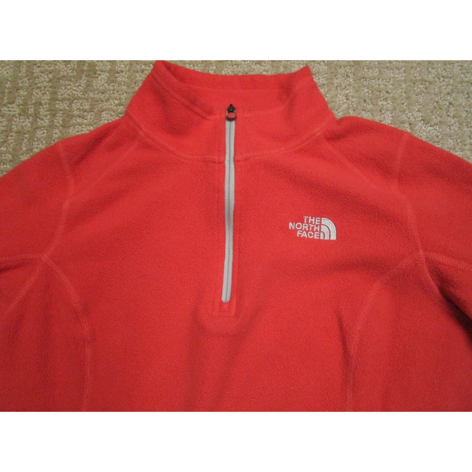 The North Face The North Face Pullover Womens Small Orange Fleece 1/4 Zip Mock Neck Sweatshirt Outdoor Classic Geometric Logo Mens Size S / US 4 / IT 40 - 2 Thumbnail
