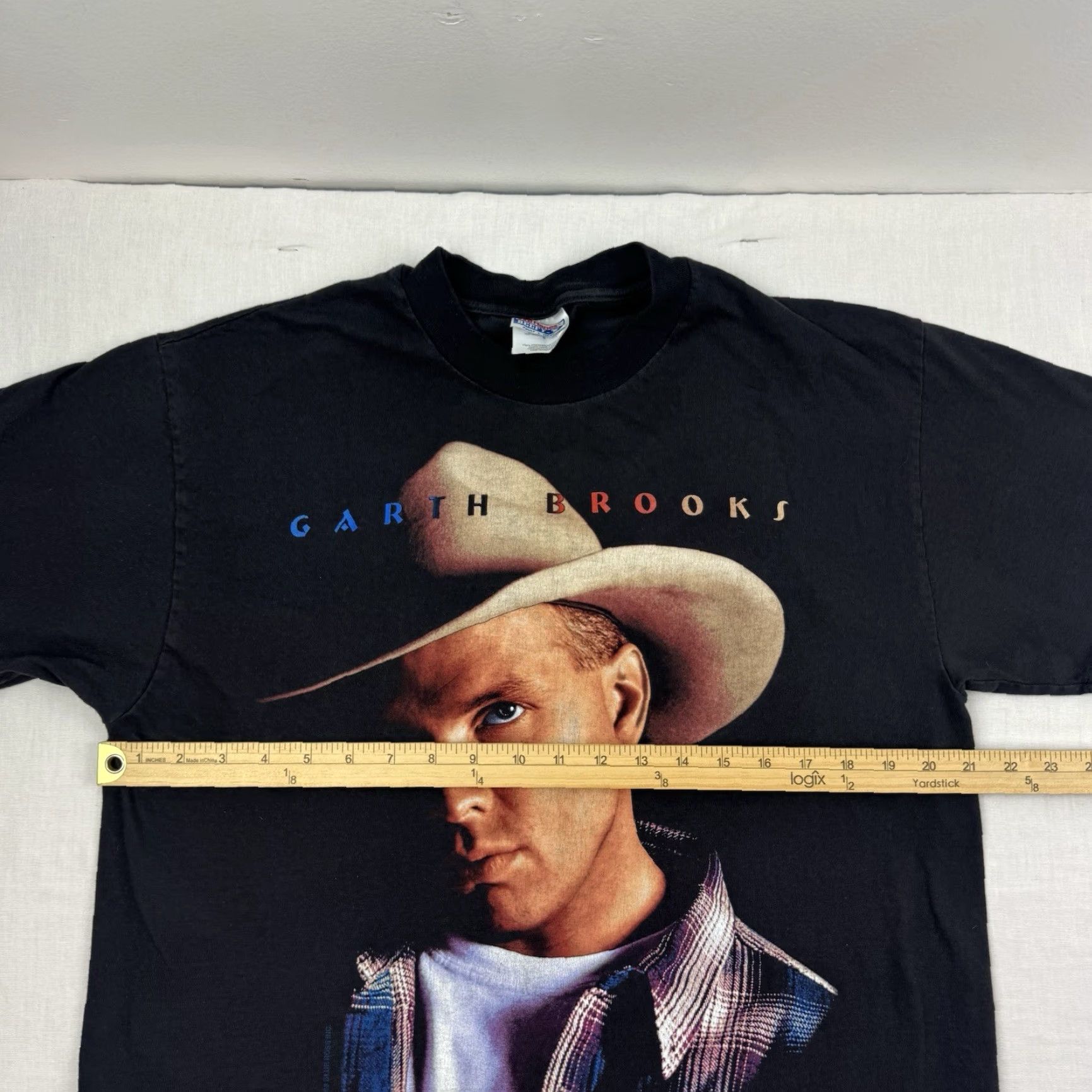 Hanes VINTAGE Garth Brooks T Shirt Adult Large Black 90s Hanes Crew Neck Short Sleeve Mens Band T-Shirt Size US L / EU 52-54 / 3 - 7 Thumbnail