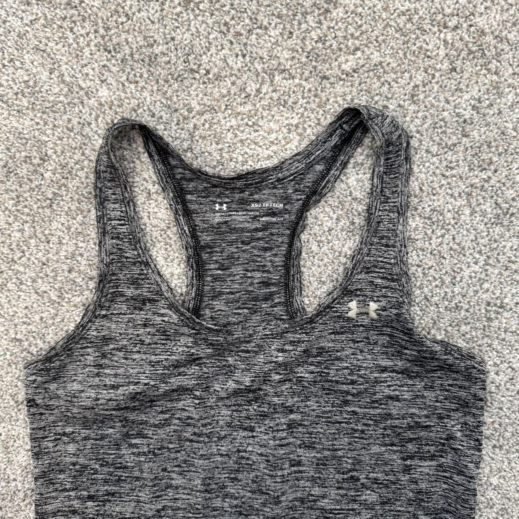 Under Armour Under Armour Shirt Womens XS Racerback Tank Athletic Stretch Gray 1275487 Size XS / US 0-2 / IT 36-38 - 4 Thumbnail
