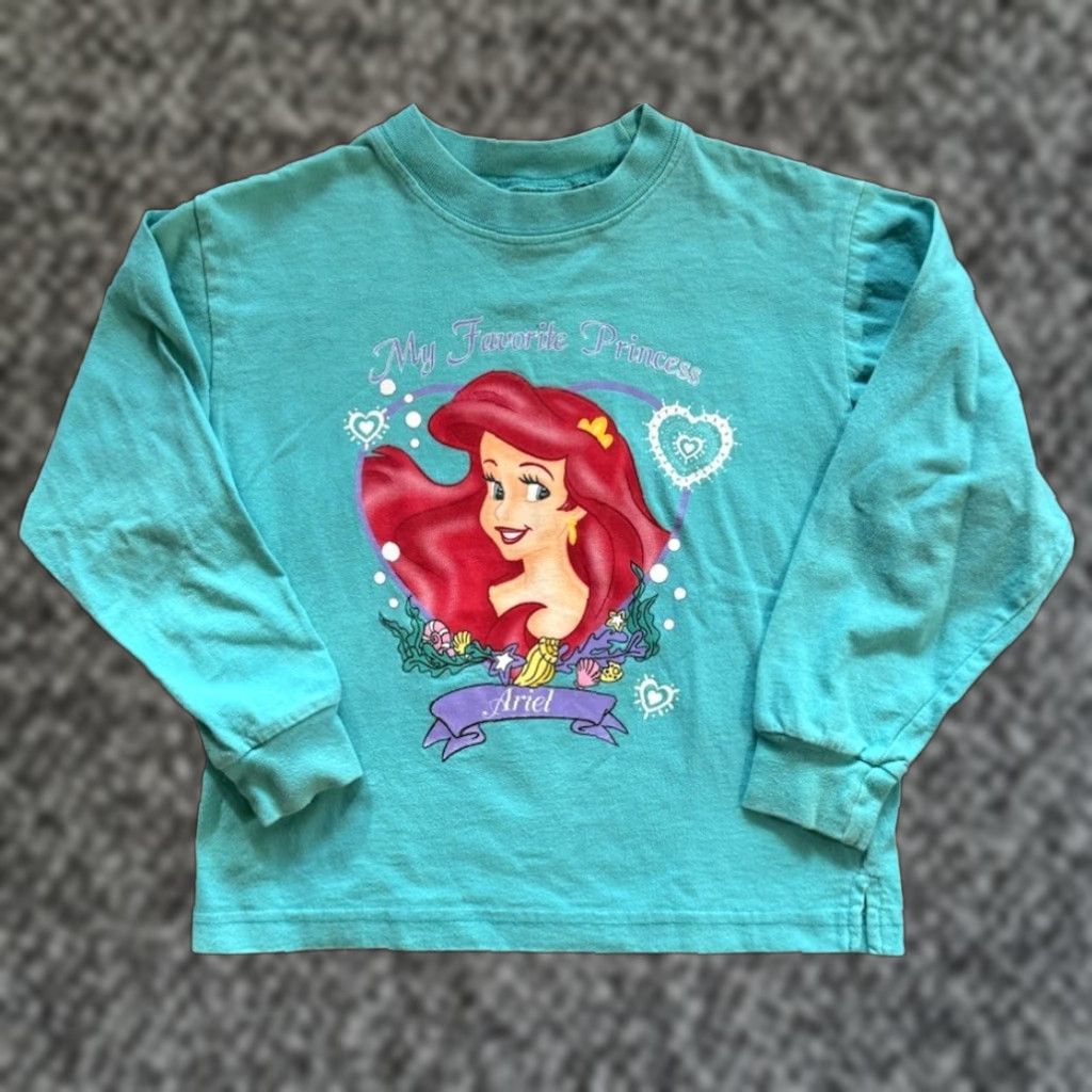 Disney VINTAGE Disney The Little Mermaid Ariel My Favorite Princess Long Sleeve S Girls Teal 1990s Cotton Sportswear/Beach Size US S / EU 44-46 / 1 - 1 Thumbnail