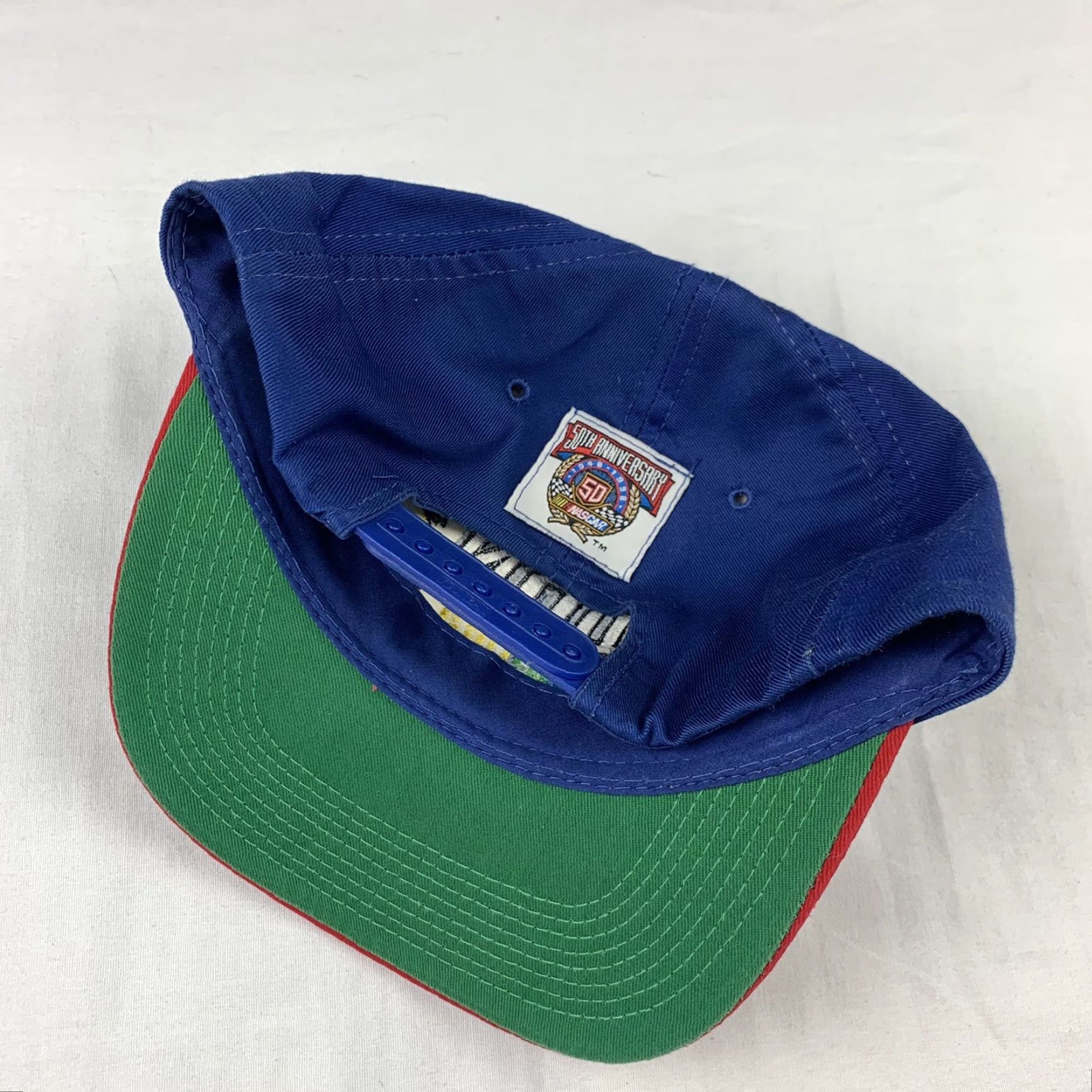 NASCAR VINTAGE Jeff Gordon Hat Snapback Blue Red Adult Adjustable OSFM Nascar Racing 50th 90s Mens Hat Size ONE SIZE - 3 Thumbnail