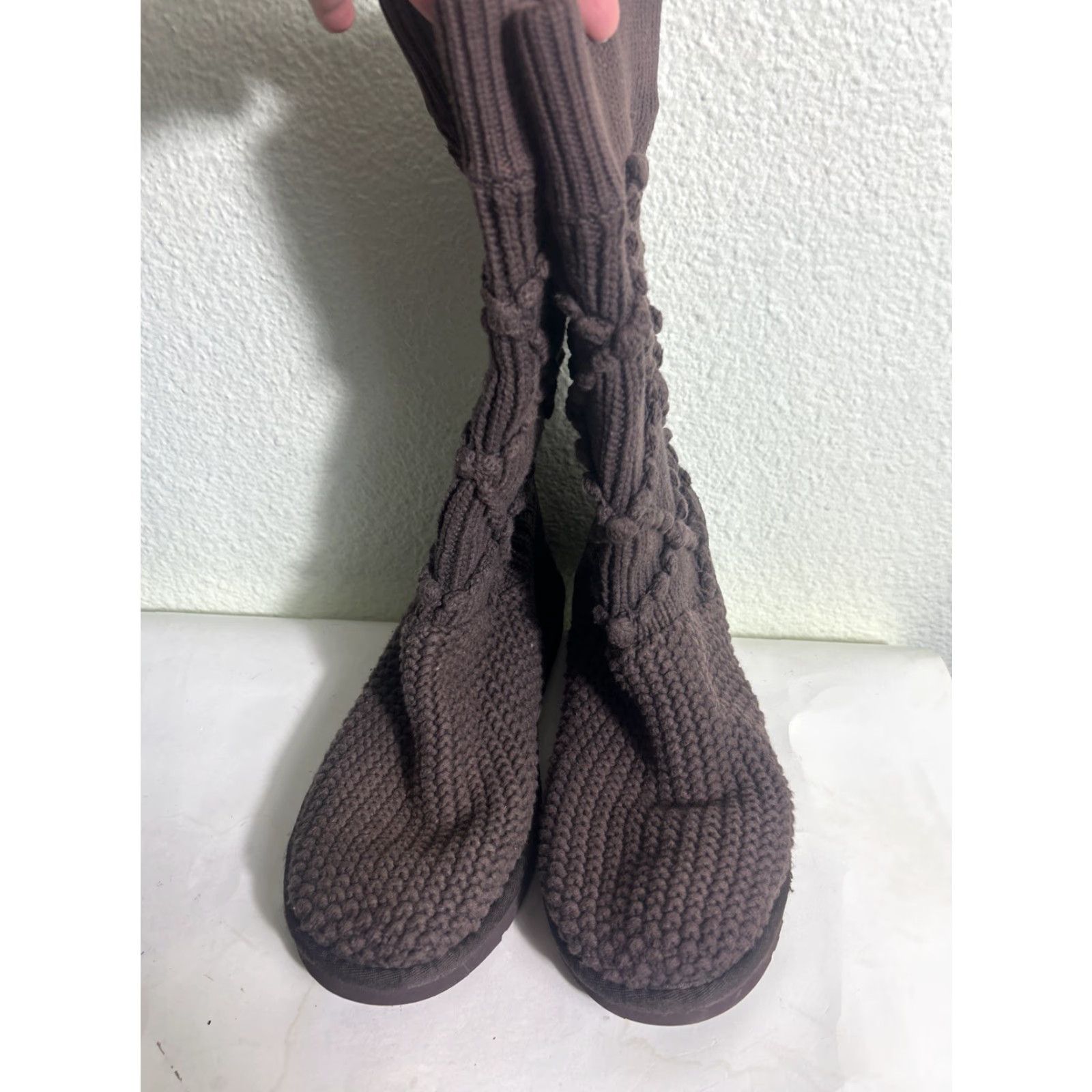 Ugg UGG Women 5879 Argyle Sweater Tall Cardi Knit Boots sz 8 Gray Solid Knit Boots Mid-Calf Flat Heel Women Shoes Size M / US 6-8 / IT 42-44 - 6 Thumbnail