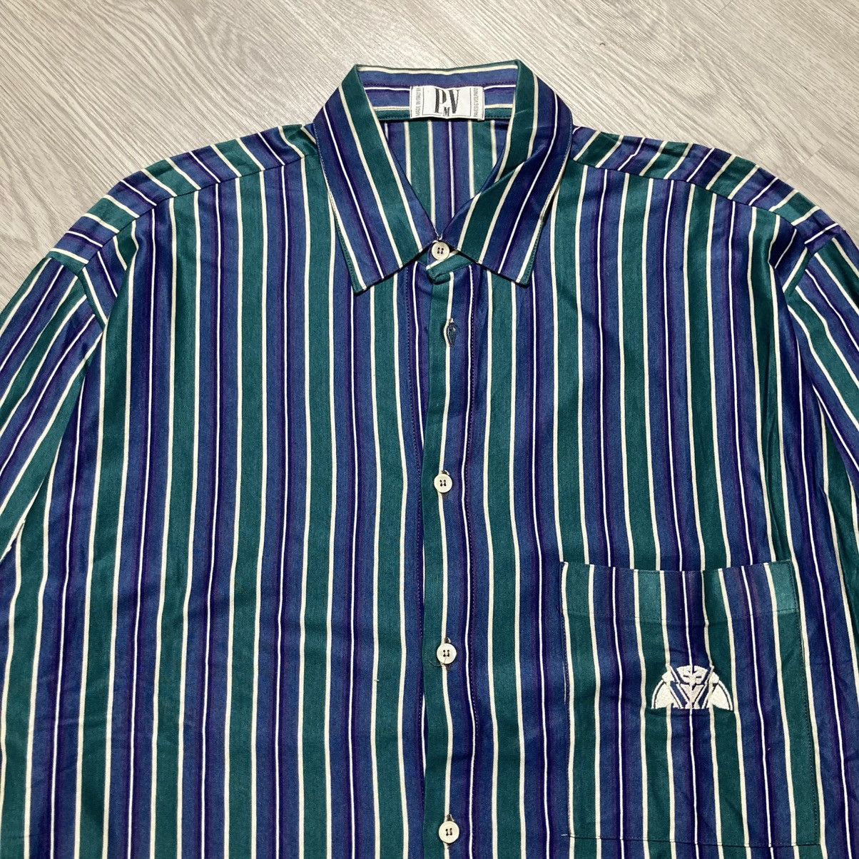 Vintage 🇮🇹 1990s Vintage Pavesi Polvato Silk Striped Shirt Luxury Size US L / EU 52-54 / 3 - 3 Thumbnail