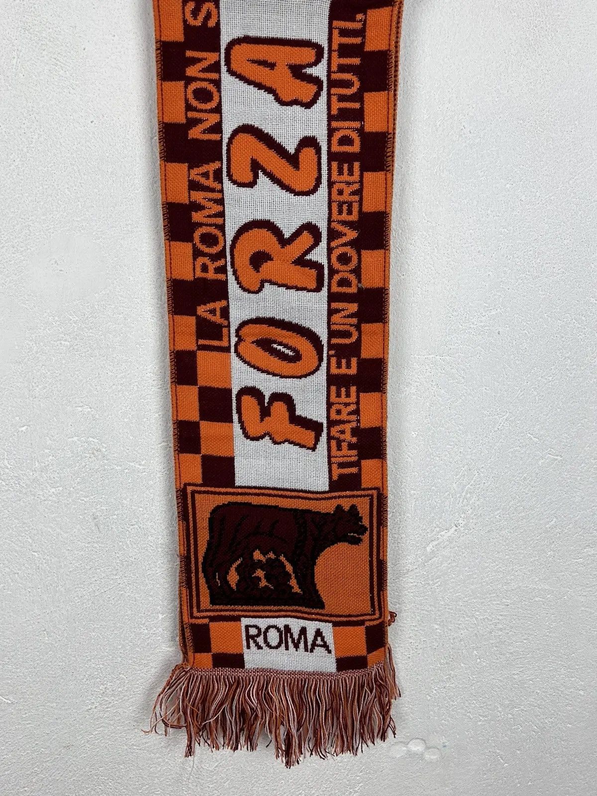 Vintage 90s VIntage Forza Roma FC Soccer Fanwear Scarf Size ONE SIZE - 4 Thumbnail