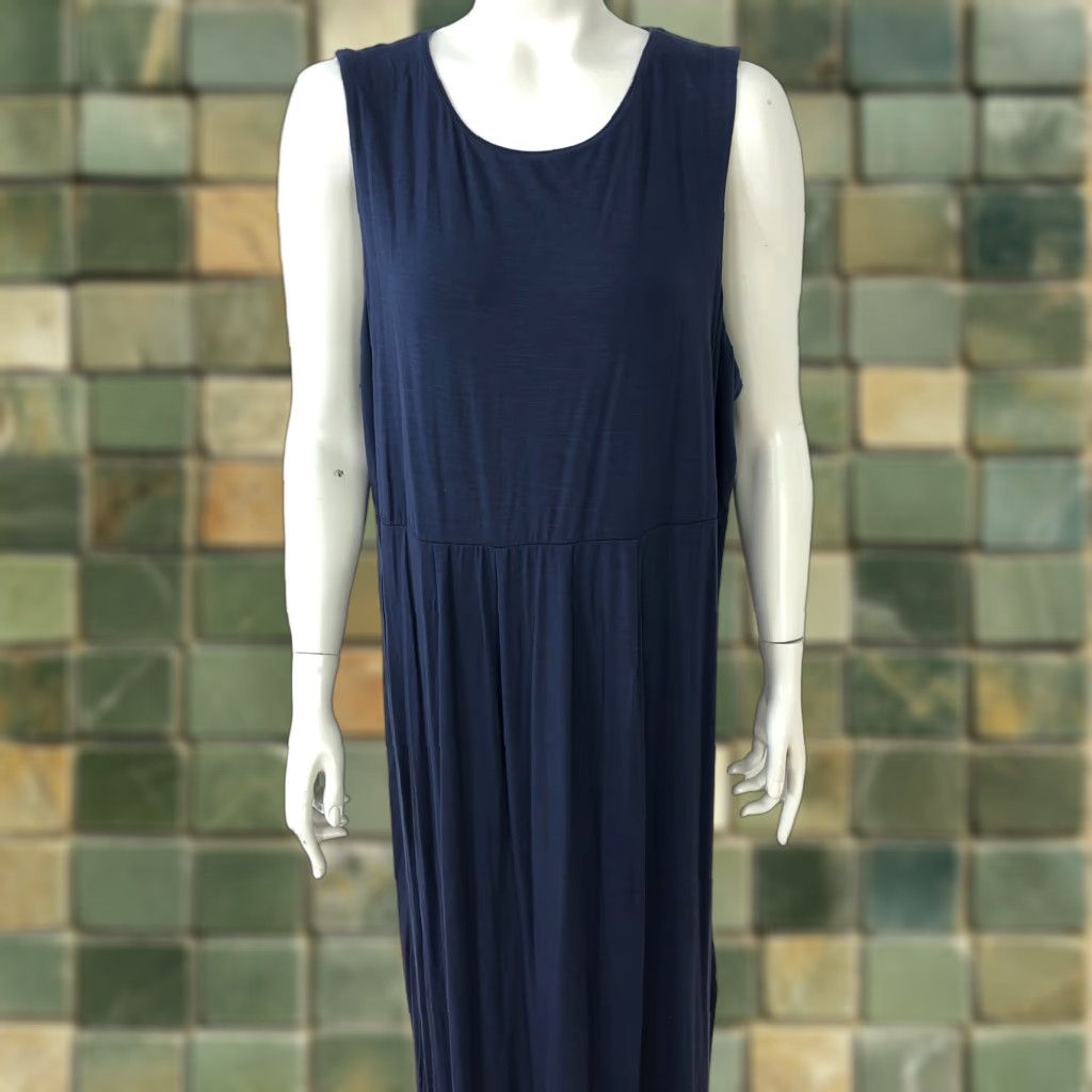 J. Jill J. Jill XL Rayon Midi Calf Length Sleeveless Tank Dress Blue Size XL / US 12-14 / IT 48-50 - 1 Thumbnail