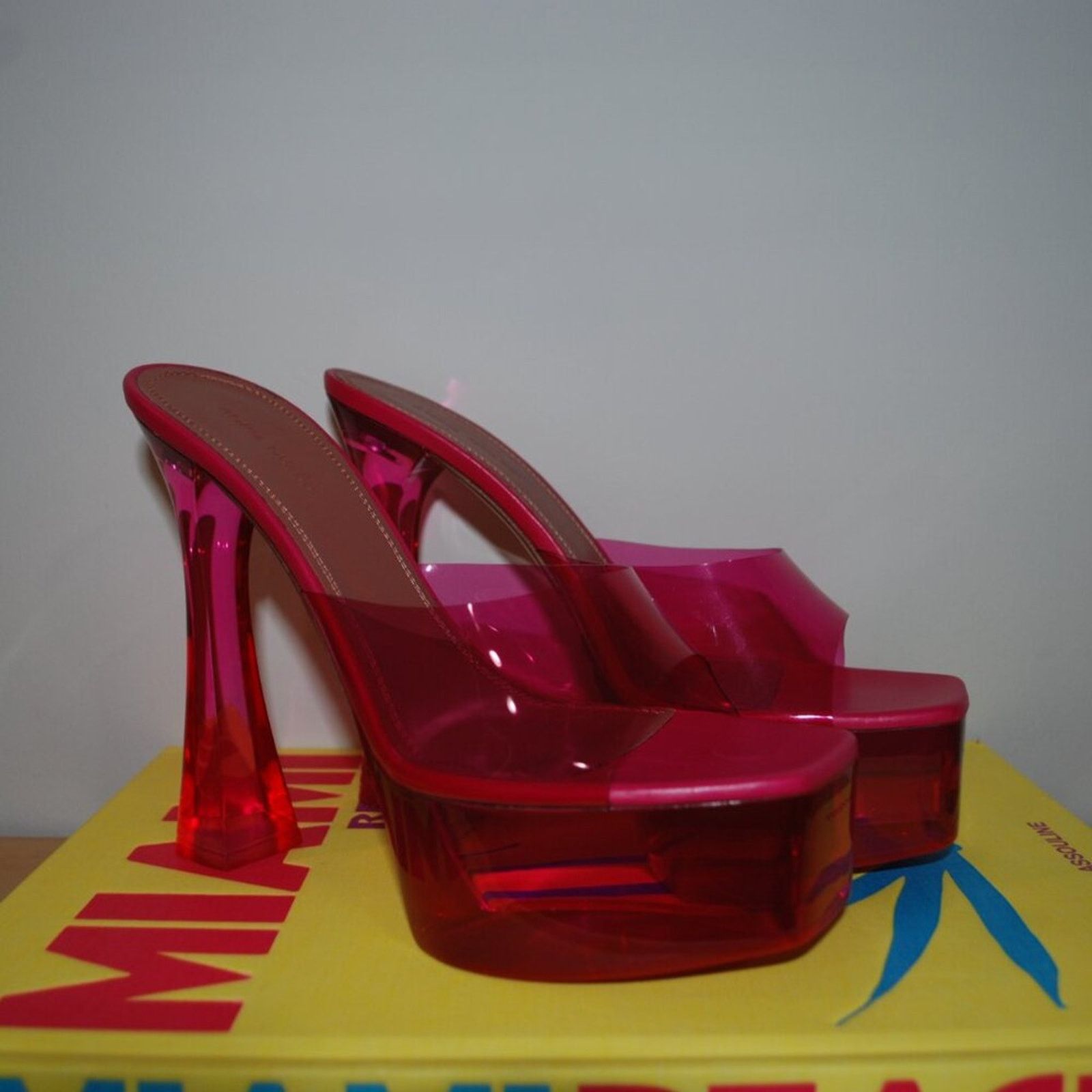 Amina Muaddi Amina Muaddi 140mm Dalida Glass platform sandals Size US 9.5 / IT 39.5 - 7 Thumbnail
