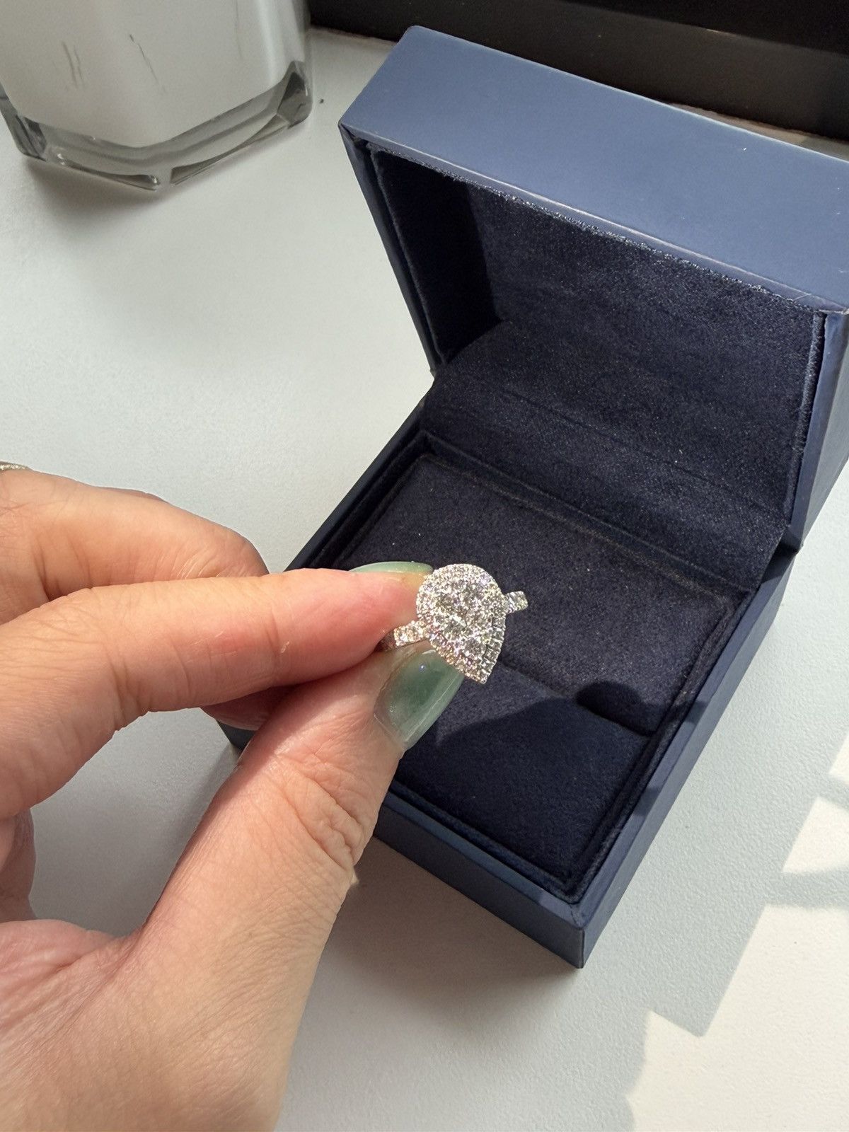 Other 14K White Gold Diamond Pear Cluster Ring - 1.2 Carat Size ONE SIZE - 4 Thumbnail