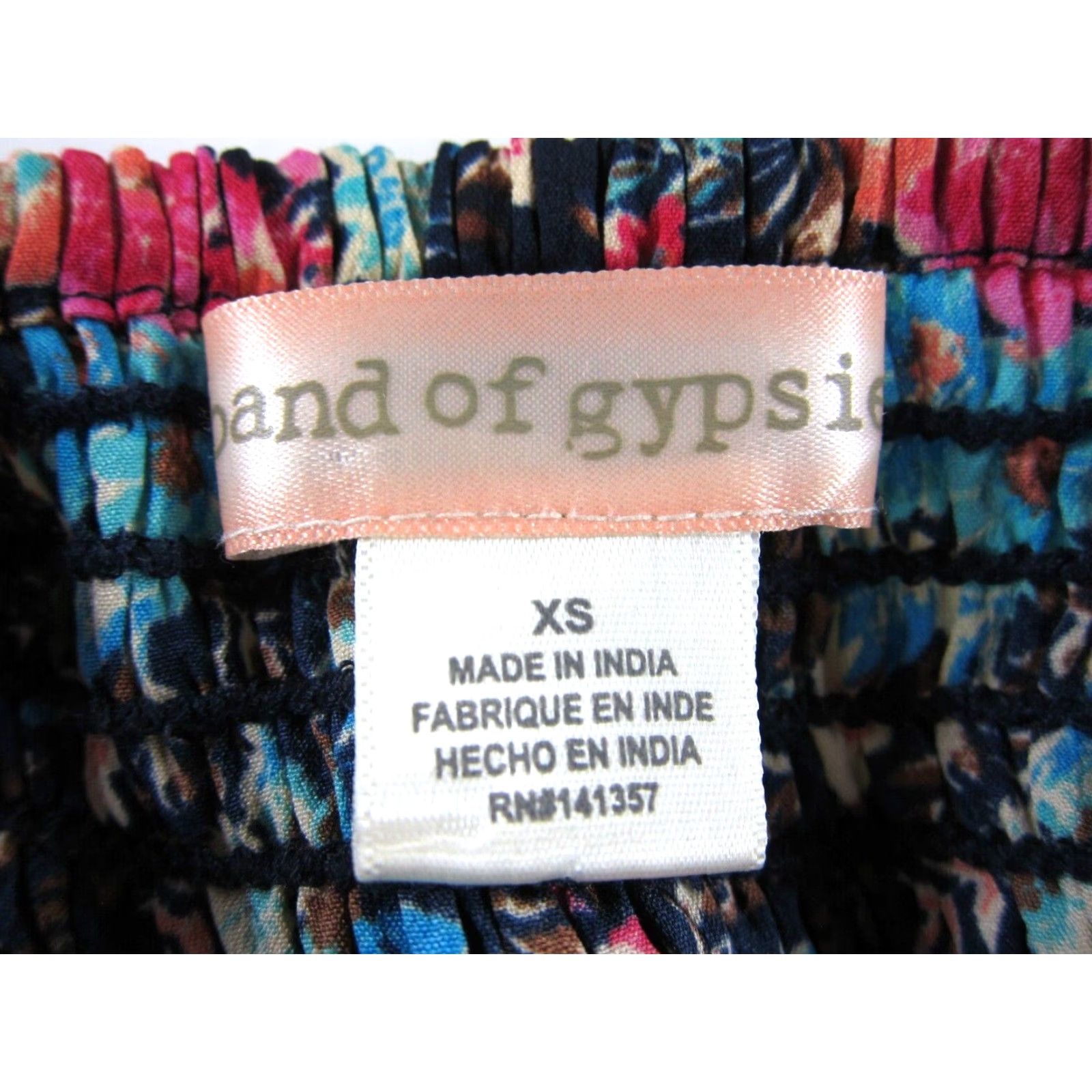 Vintage Band Of Gypsies Blue Pink Floral Sweetheart Spaghetti Strap Pocket Slip Dress XS Size XS / US 0-2 / IT 36-38 - 3 Thumbnail