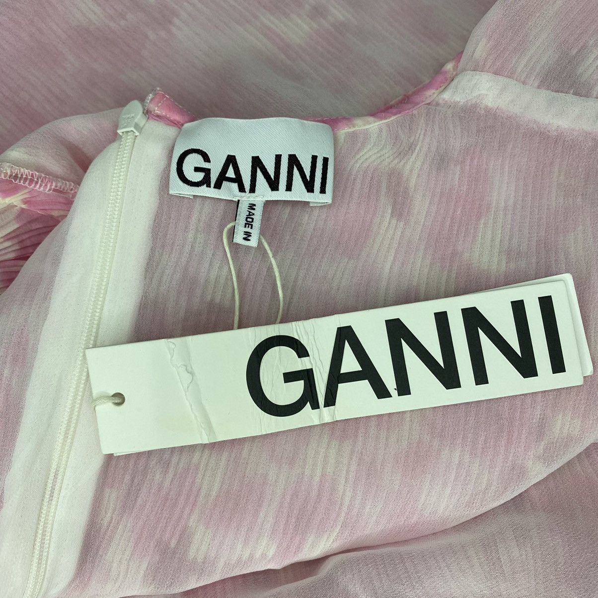 Ganni Ganni Tiered Ruffled Plisse Georgette Mini Dress Size S / US 4 / IT 40 - 5 Thumbnail