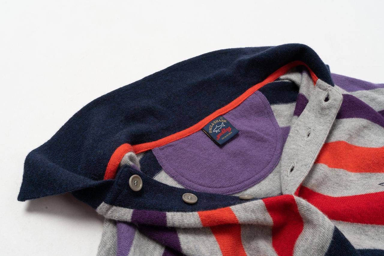 Paul & Shark 🔵PAUL & SHARK Yachting Striped Wool Jumper Sweater Polo Size US XL / EU 56 / 4 - 16 Thumbnail