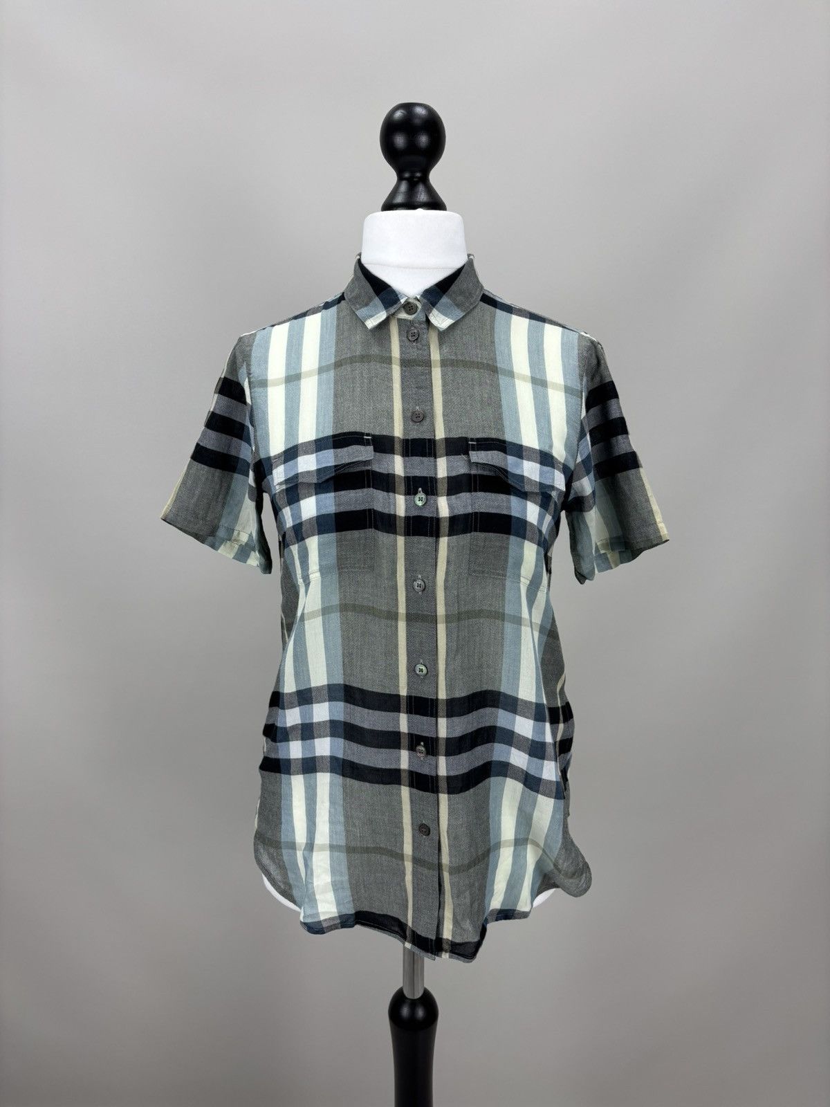 Burberry Womens shirt plaid Burberry London Size S Color Blue Size S / US 4 / IT 40 - 1 Thumbnail