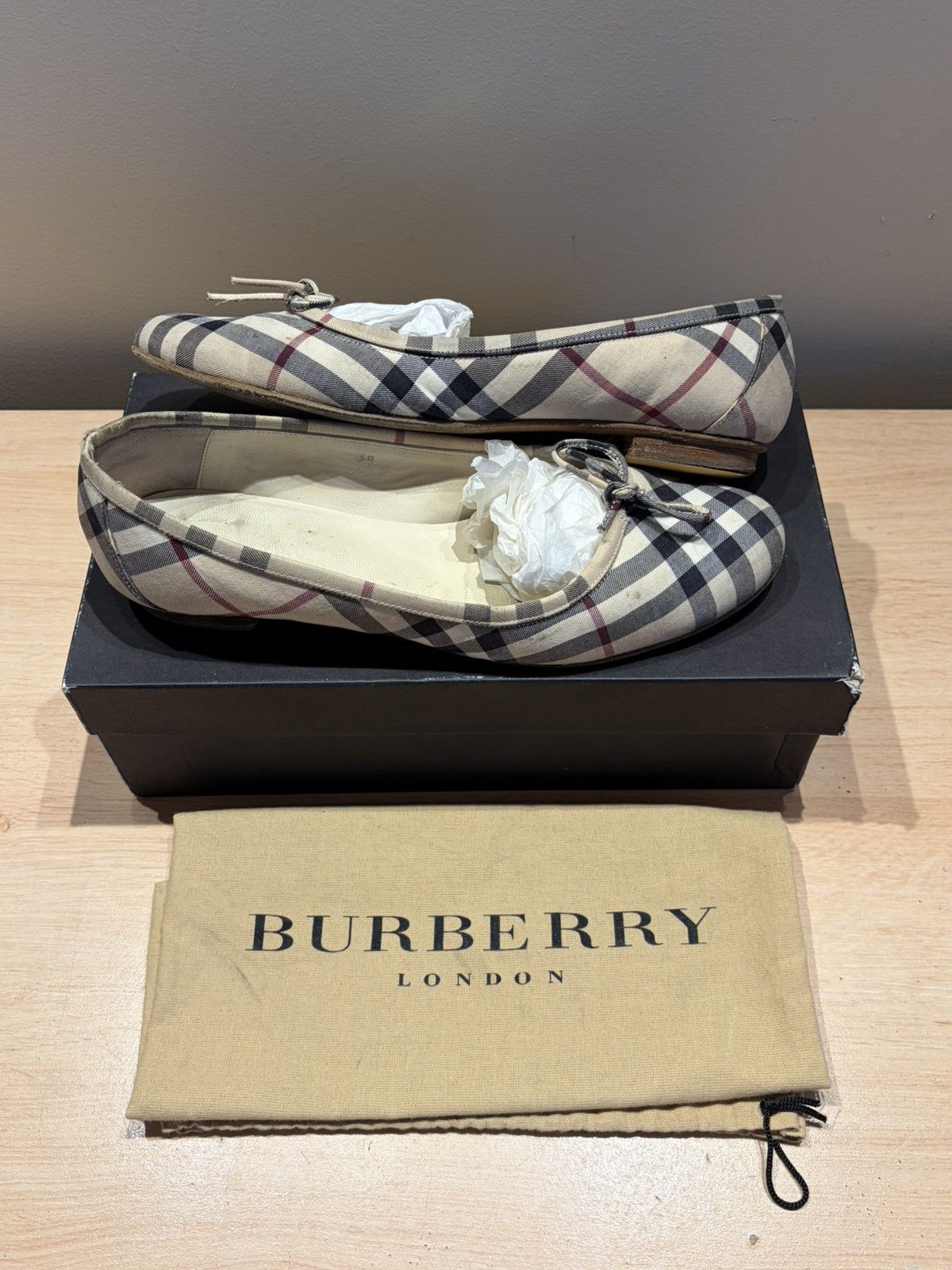 Burberry Classic Print Flats, Women's (Size 8.5)
