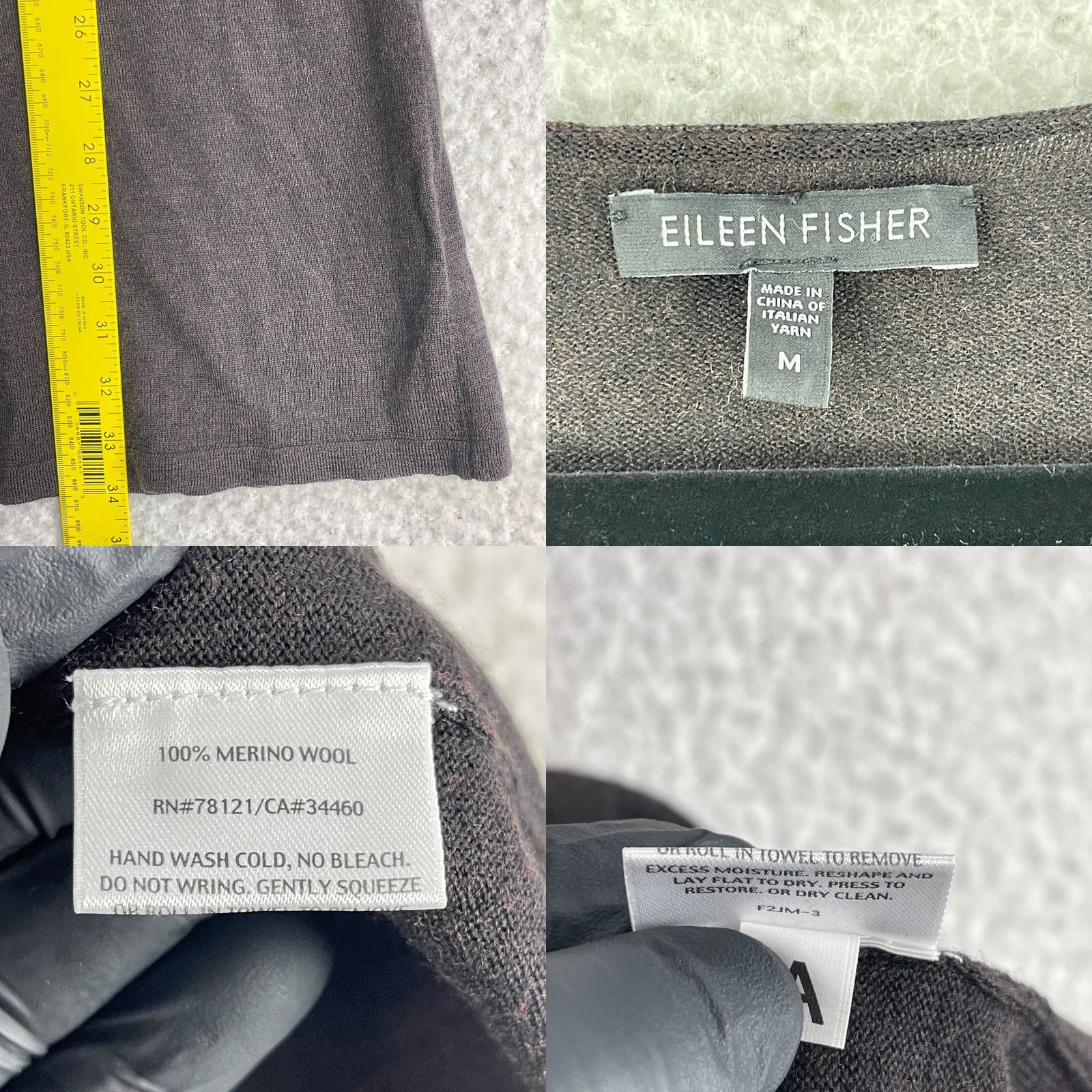 Eileen Fisher Eileen Fisher Tunic Shirt Womens Medium Brown 100% Wool Long Sleeve Pullover Size M / US 6-8 / IT 42-44 - 8 Thumbnail