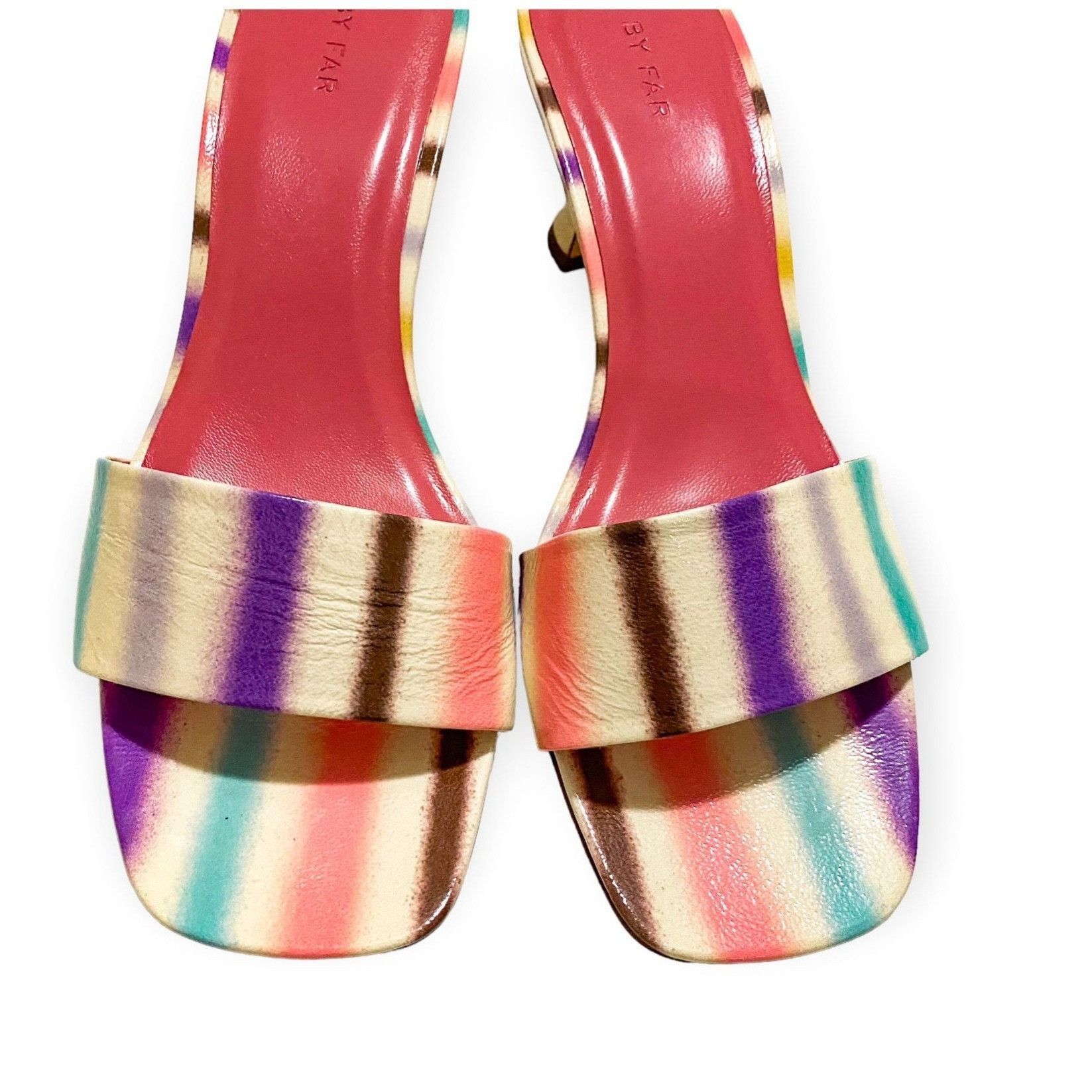 By Far NWT By Far Freddy Spray Print Slide sandals, Size 40EU Size US 10 / IT 40 - 12 Thumbnail