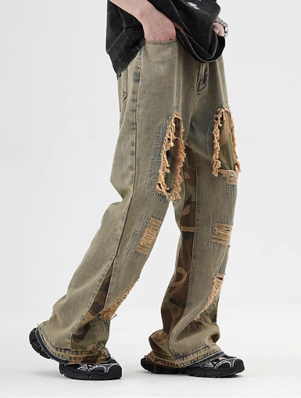 Japanese Brand Flared Camo Patch Jeans Size US 30 / EU 46 - 3 Thumbnail