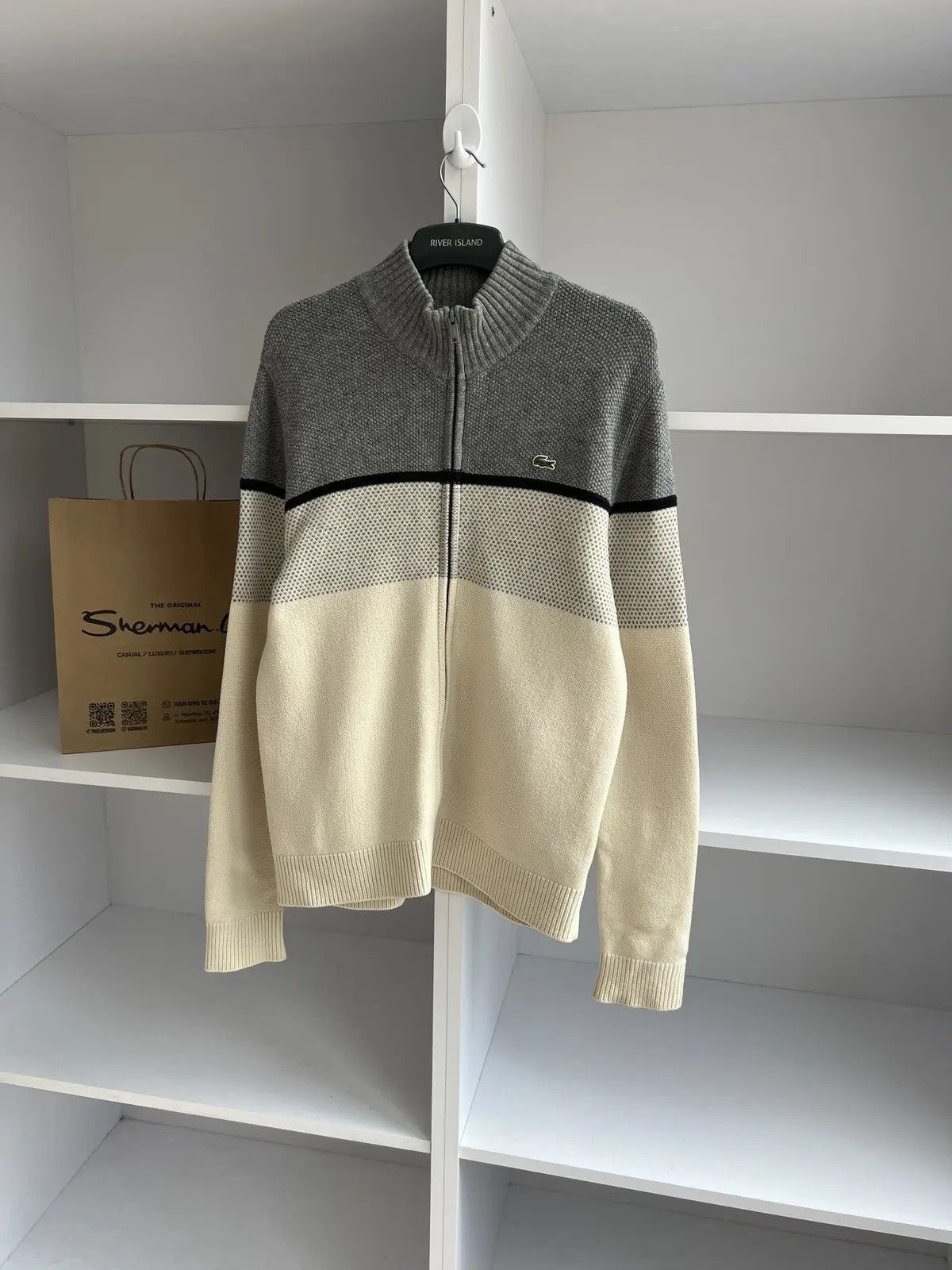 Lacoste × Vintage Vintage Lacoste Zip Sweatshirt Size US L / EU 52-54 / 3 - 3 Thumbnail