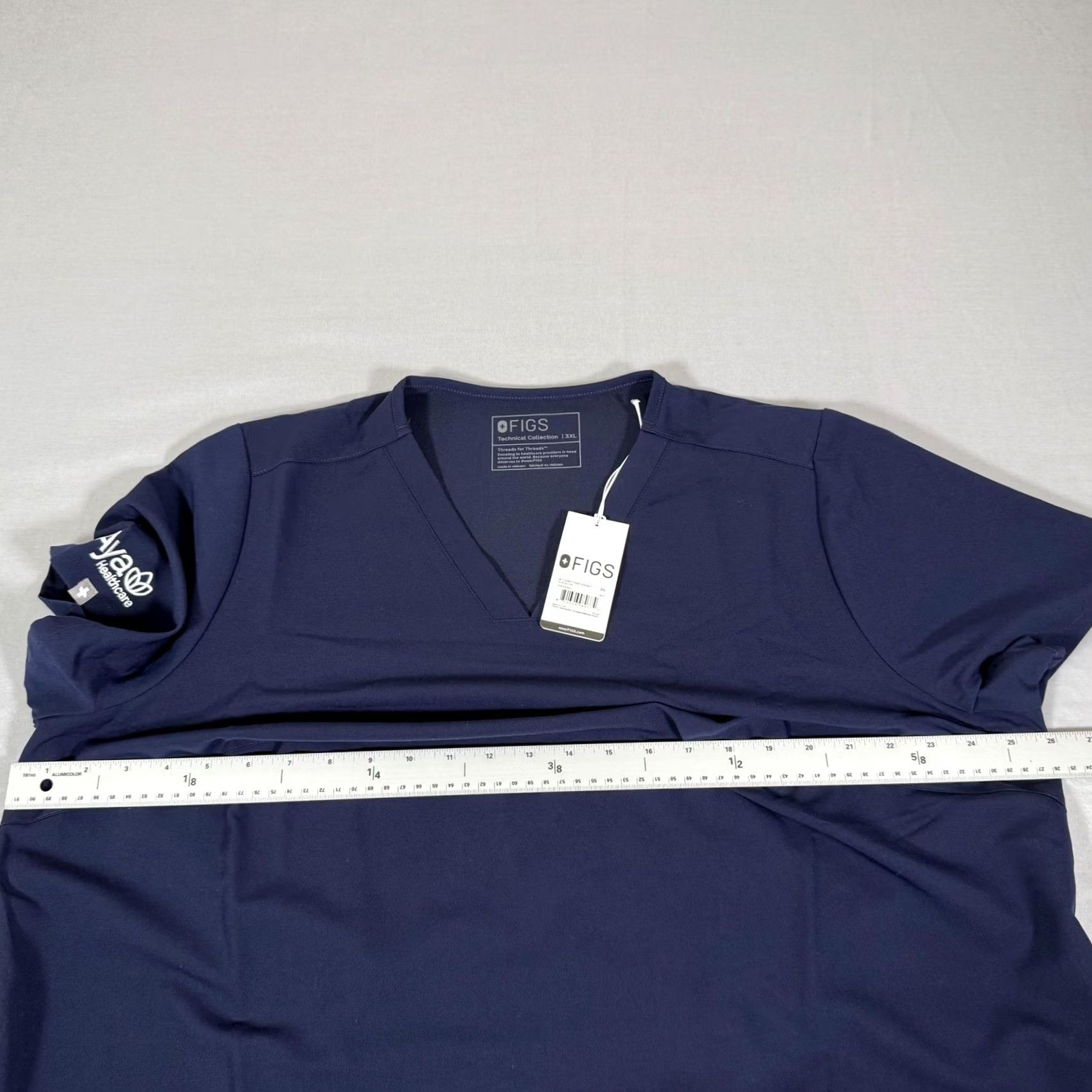 Vintage FIGS Scrub Top Womens Casma Technical Collection V-Neck 3 Pocket Stretch Shirt 3XL Blue Size XXL / US 16-18 / IT 52-54 - 5 Thumbnail