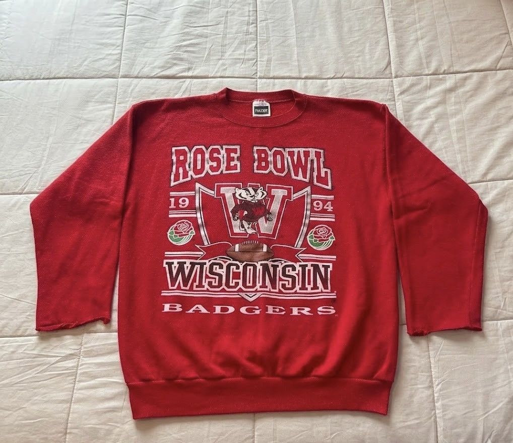 Tultex Vintage ‘94 Rosebowl Wisconsin Badgers Tultex Sweatshirt Size US XL / EU 56 / 4 - 1 Thumbnail