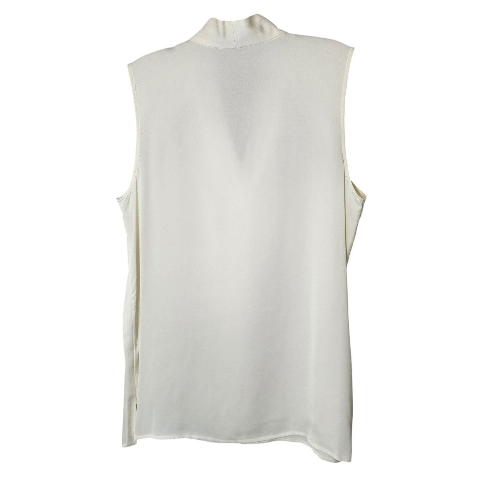 Theory Theory Top L Ivory Silk Sleeveless V-Neck NWT $195 Designer Size L / US 10 / IT 46 - 2 Thumbnail