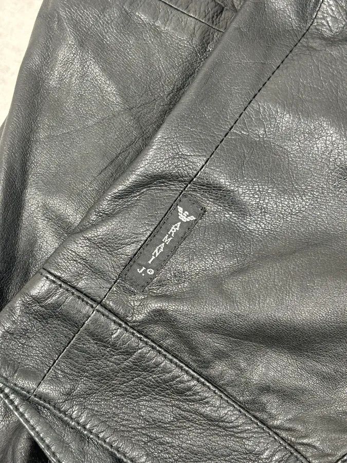 Armani 2000s Armani Black High-Neck Avant-Garde Leather Jacket Size US S / EU 44-46 / 1 - 10 Thumbnail