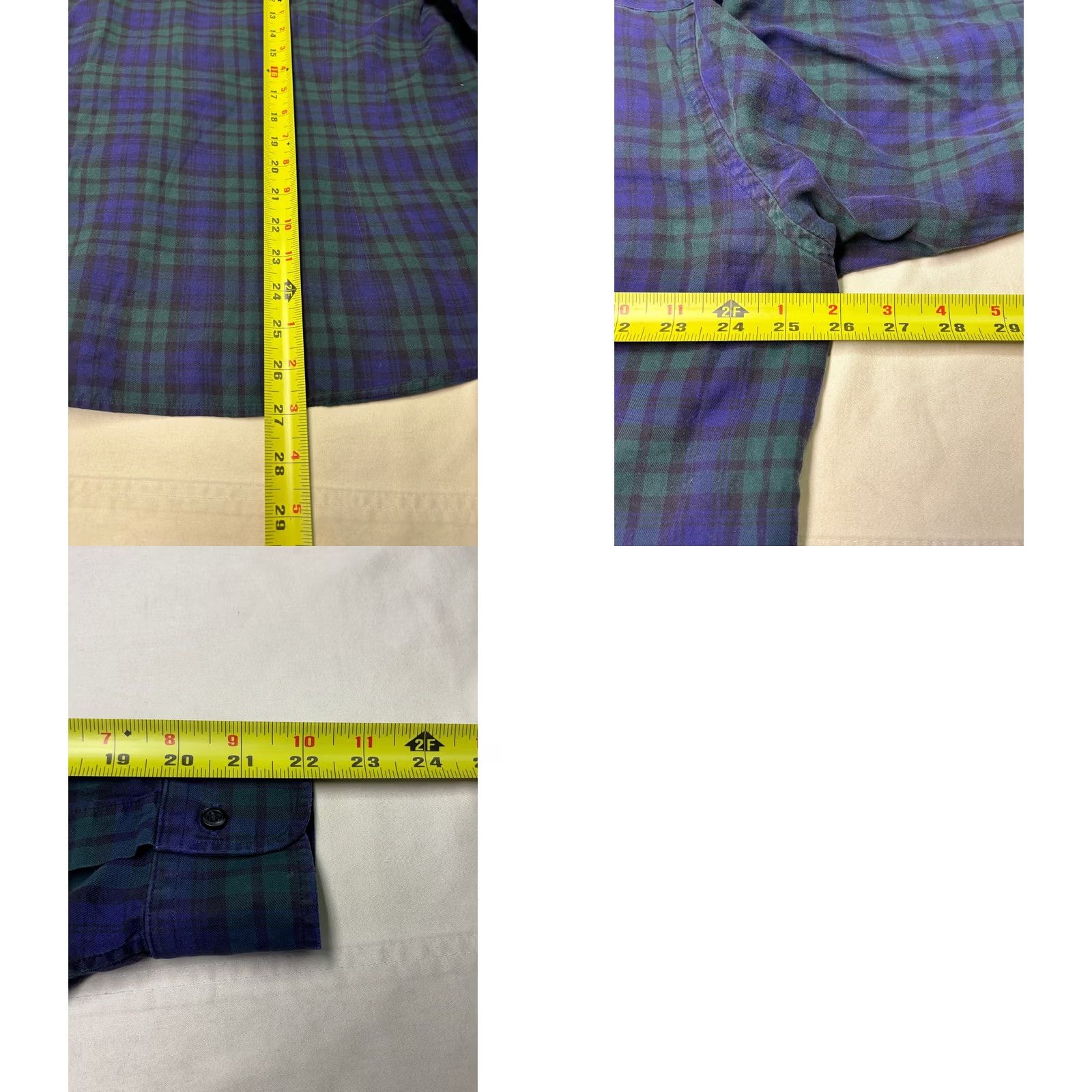 Proper Cloth Proper Cloth Shirt Mens 2XL Green Purple Plaid Cotton Button Down Long Sleeve AC113677281 Size US XXL / EU 58 / 5 - 8 Thumbnail