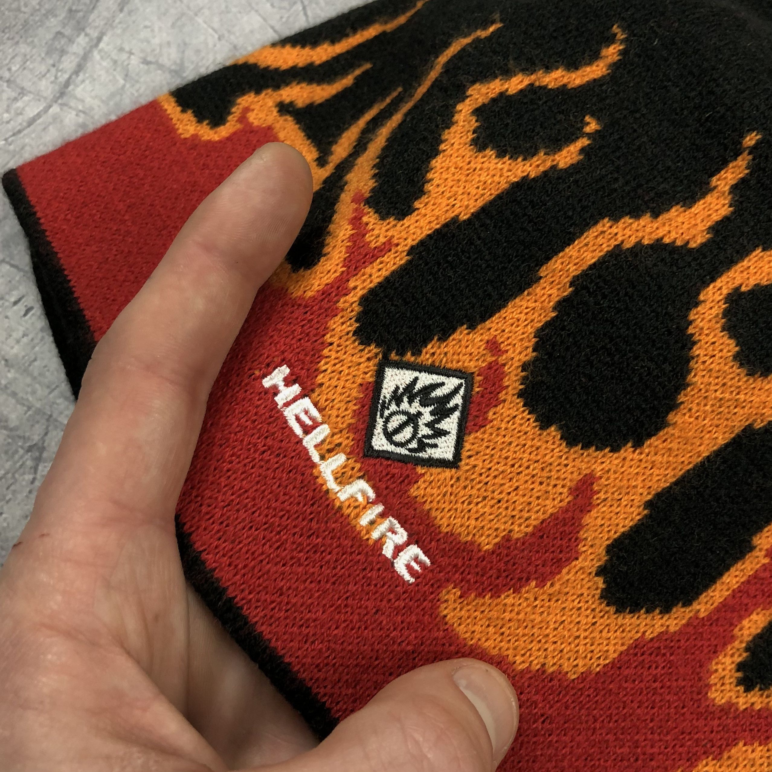 Vintage Vintage Y2K HellFire 🔥 Flame Beanie Skull Hat sk8 Size ONE SIZE - 3 Thumbnail