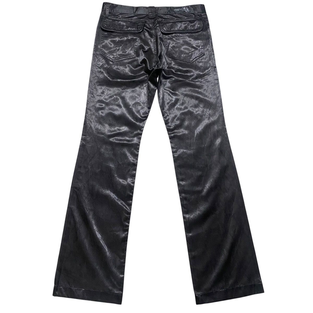 Japanese Brand M.F EDITORIAL Black Snakeskin Wide Leg Pant Size US 31 - 2 Thumbnail