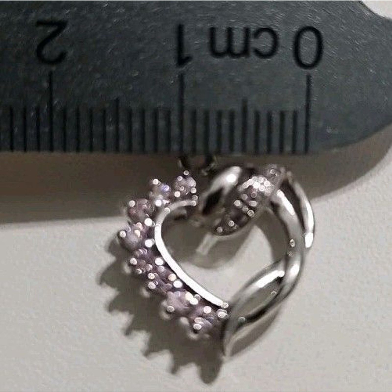 Other Sterling Silver 925 Pink Stone Heart Pendant Charm Size ONE SIZE - 10 Thumbnail