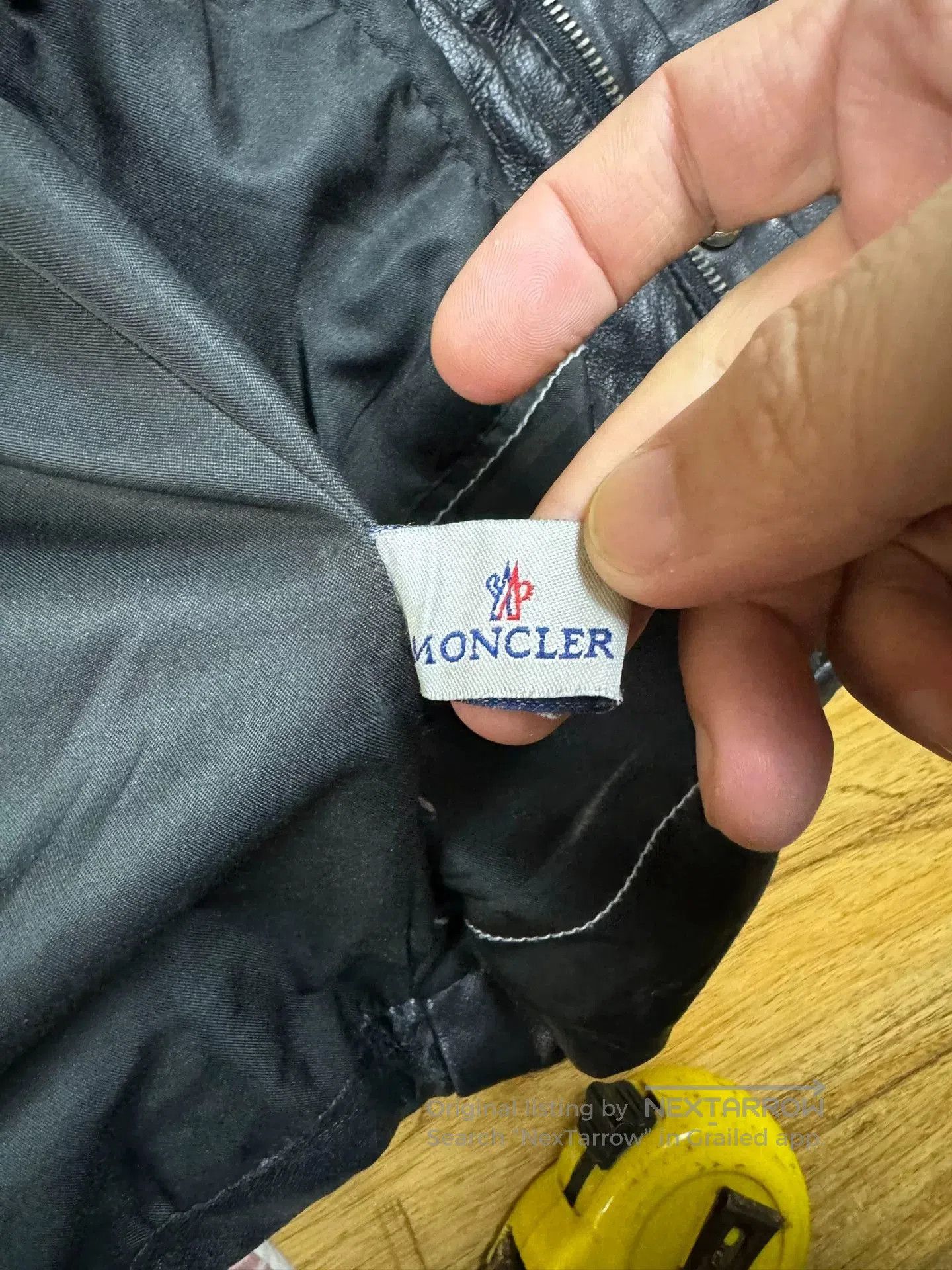 Moncler Moncler Black Leather Down Jacket. Size US S / EU 44-46 / 1 - 4 Thumbnail