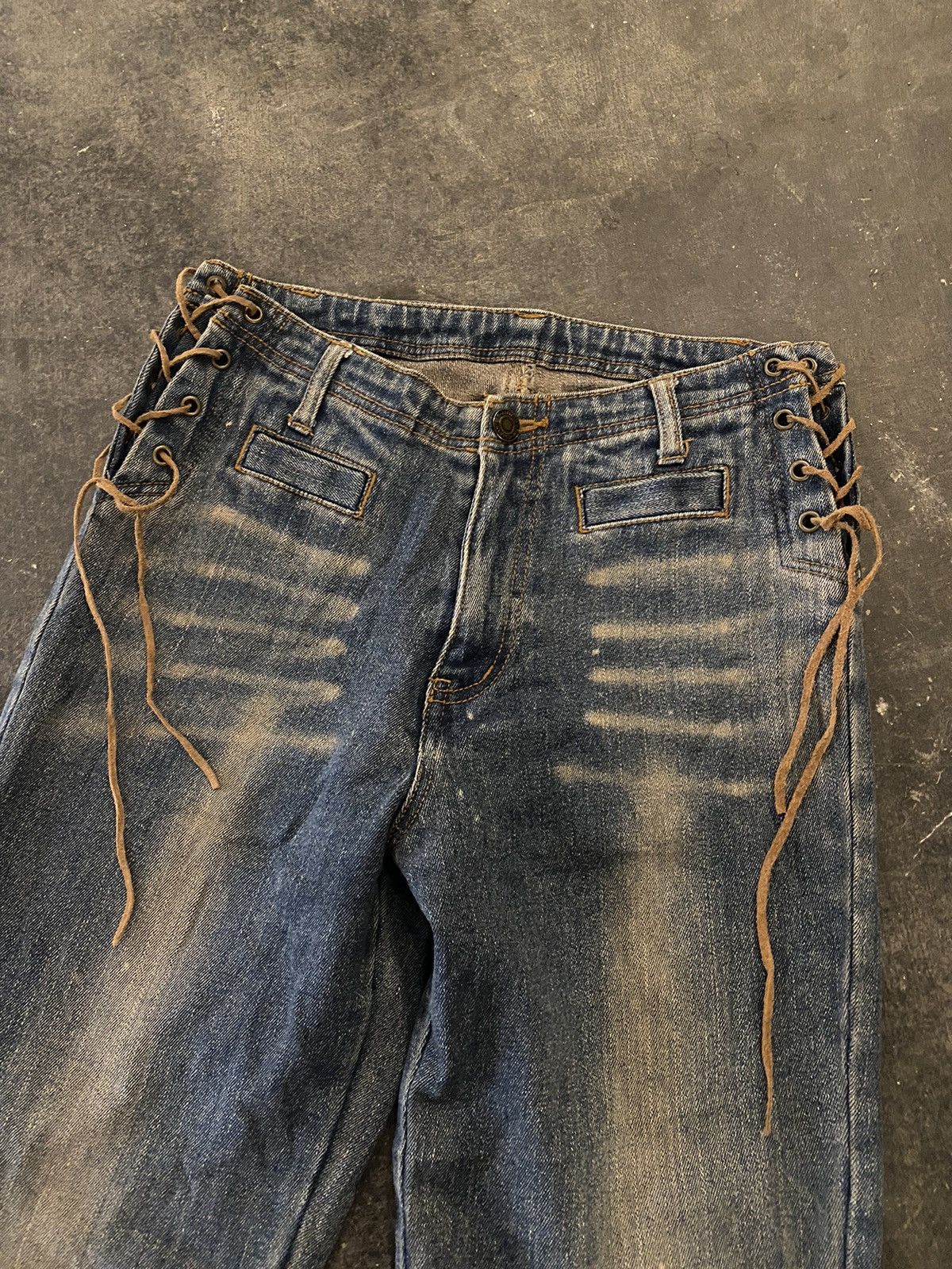 Beauty Beast Y2k lace up bootcut jeans Size US 28 / EU 44 - 4 Thumbnail