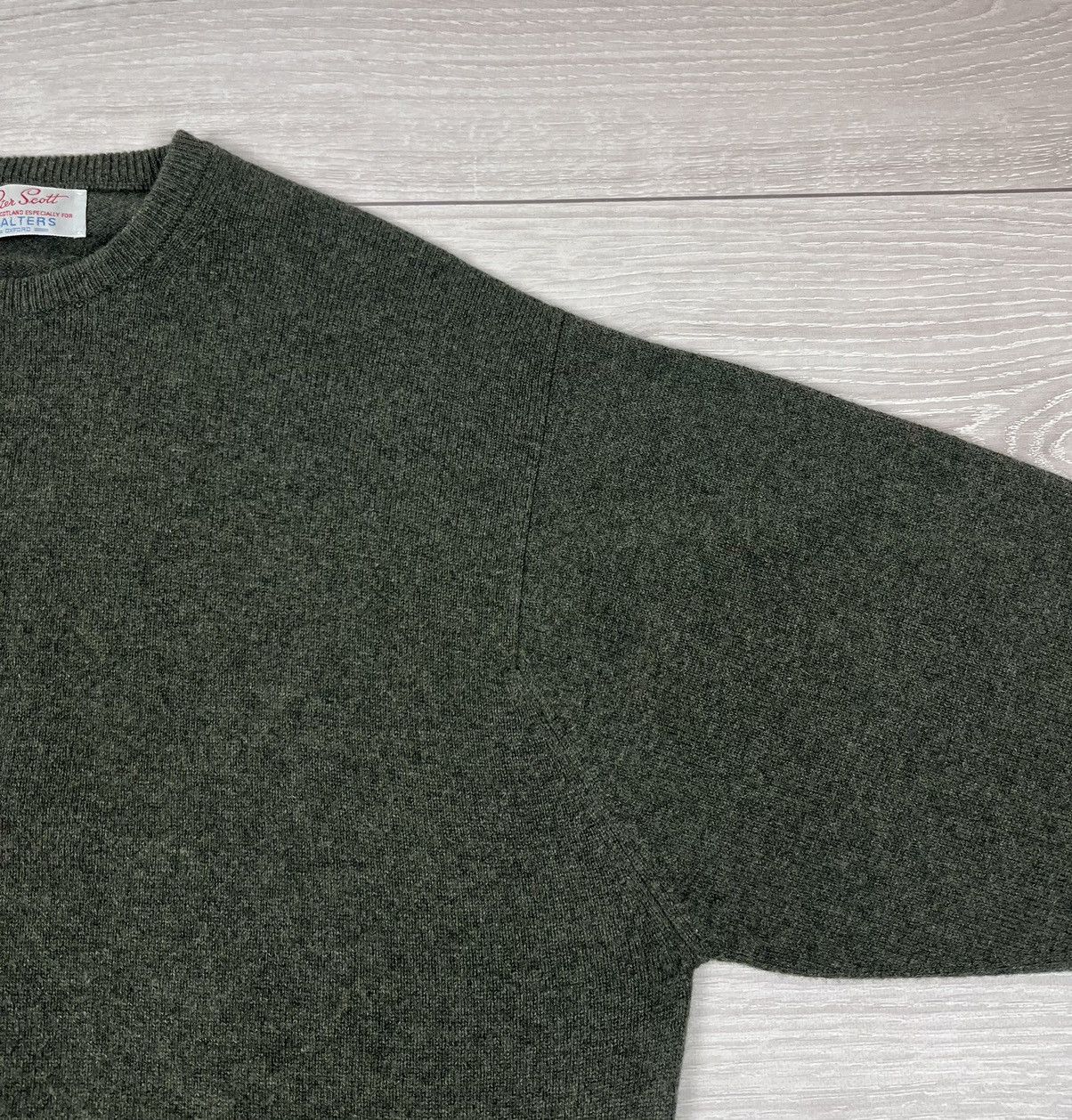 Vintage Peter Scott Walters Oxford Green Wool Knit Sweater Size US L / EU 52-54 / 3 - 9 Thumbnail
