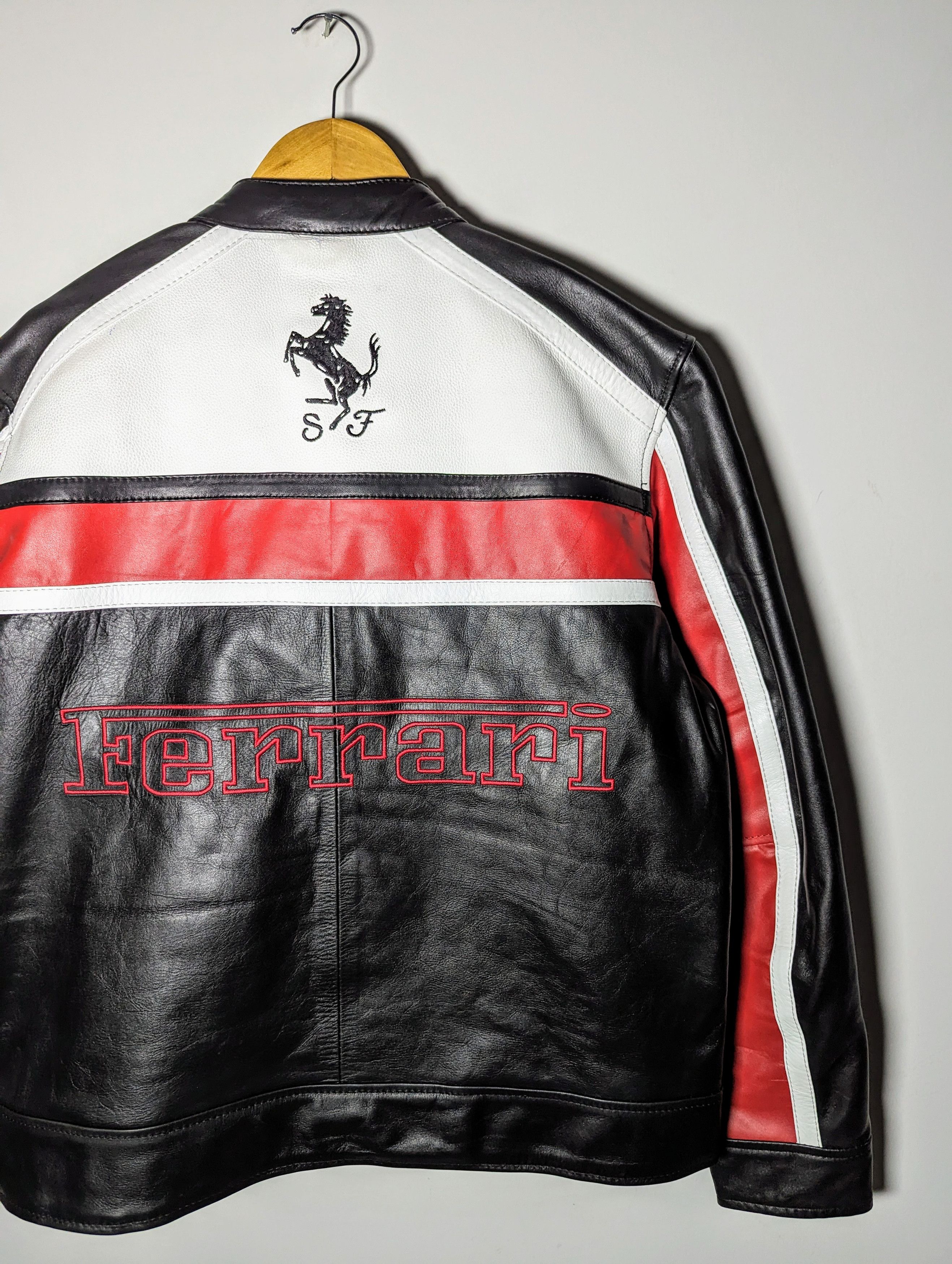 Ferrari 🔥VINTAGE FERRARI LEATHER JACKET Formula 1 STREETWEAR Racing Size US L / EU 52-54 / 3 - 8 Thumbnail