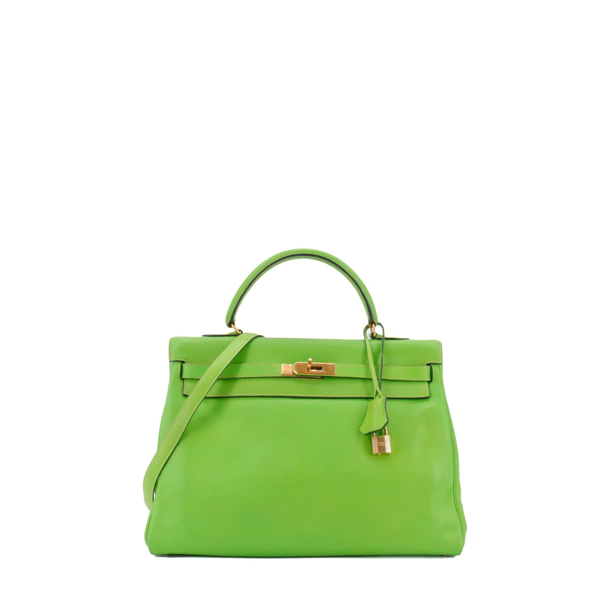 Hermes HERMÈS - Kelly 35 Hermès handbag in grany green swift leather Size ONE SIZE - 1 Thumbnail