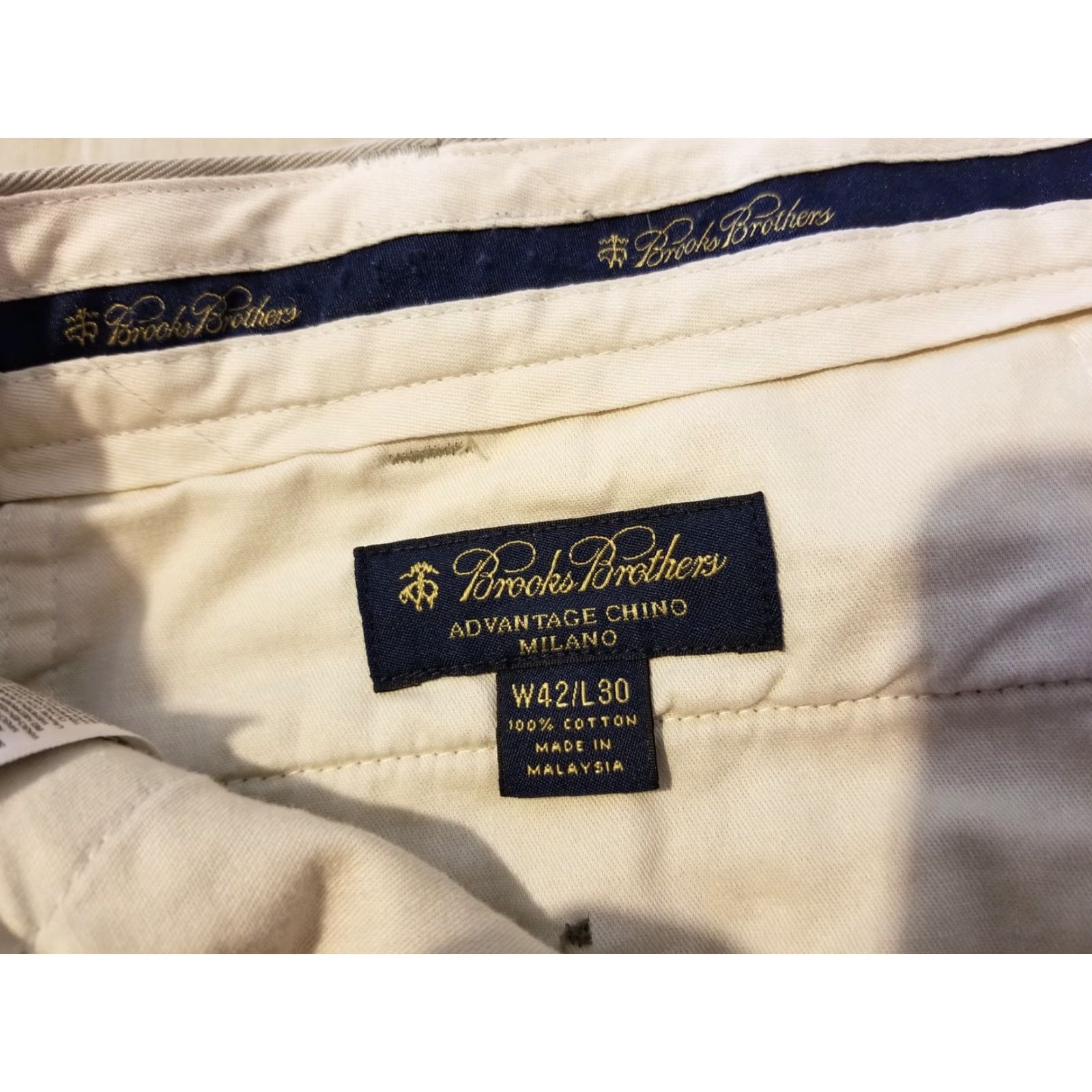 Brooks Brothers Mens Brooks Brothers Chino Pants 42x30 Beige Khaki 42 Regular Beige Chino Trousers Pants Mens Size US 42 / EU 58 - 3 Thumbnail