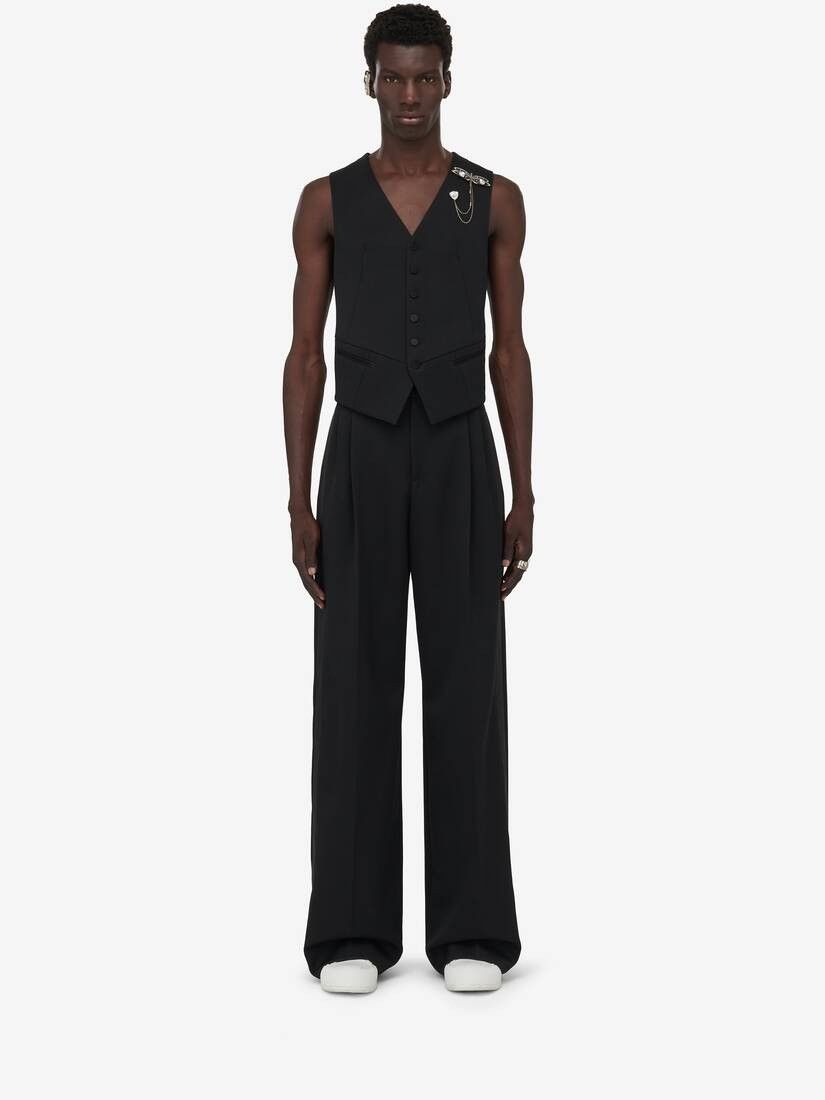 Alexander McQueen o1w1db10725 Twisted Seam Waistcoat in Black Size US L / EU 52-54 / 3 - 2 Thumbnail