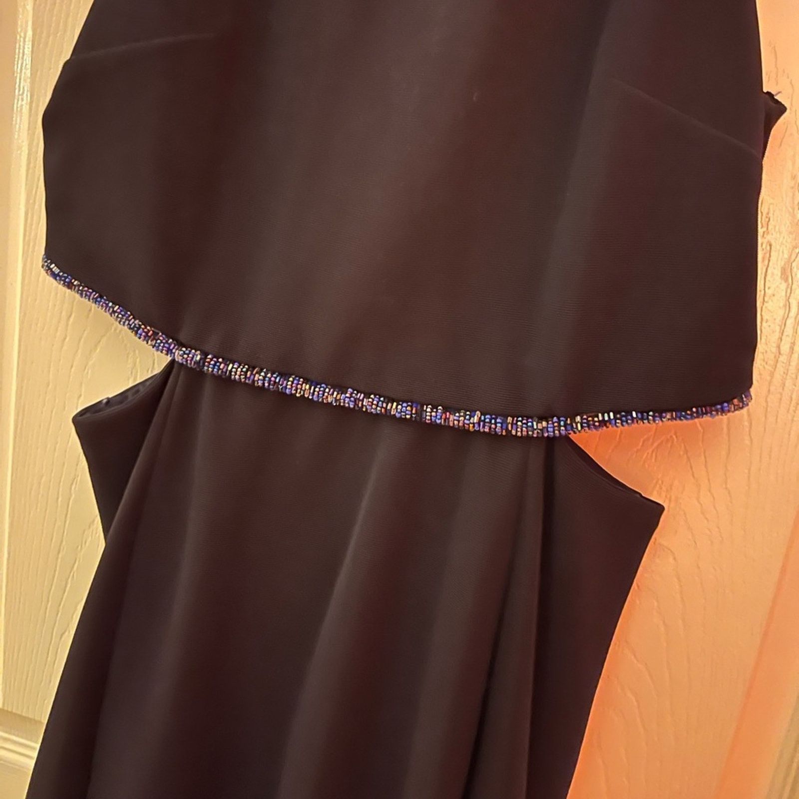 Topshop Topshop Navy Skater Dress with Cutouts and Beads Size 10 Size L / US 10 / IT 46 - 4 Thumbnail