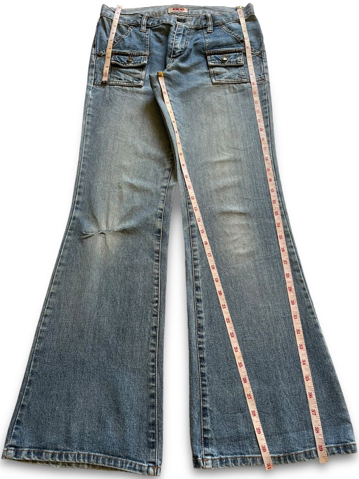 Japanese Brand Vintage Japanese Brand Faded Wash Flare Jeans Size 30" / US 8 / IT 44 - 12 Thumbnail