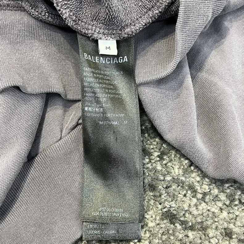Balenciaga Balenciaga Distressed gradient embossed logo washed hooded Size US M / EU 48-50 / 2 - 4 Thumbnail