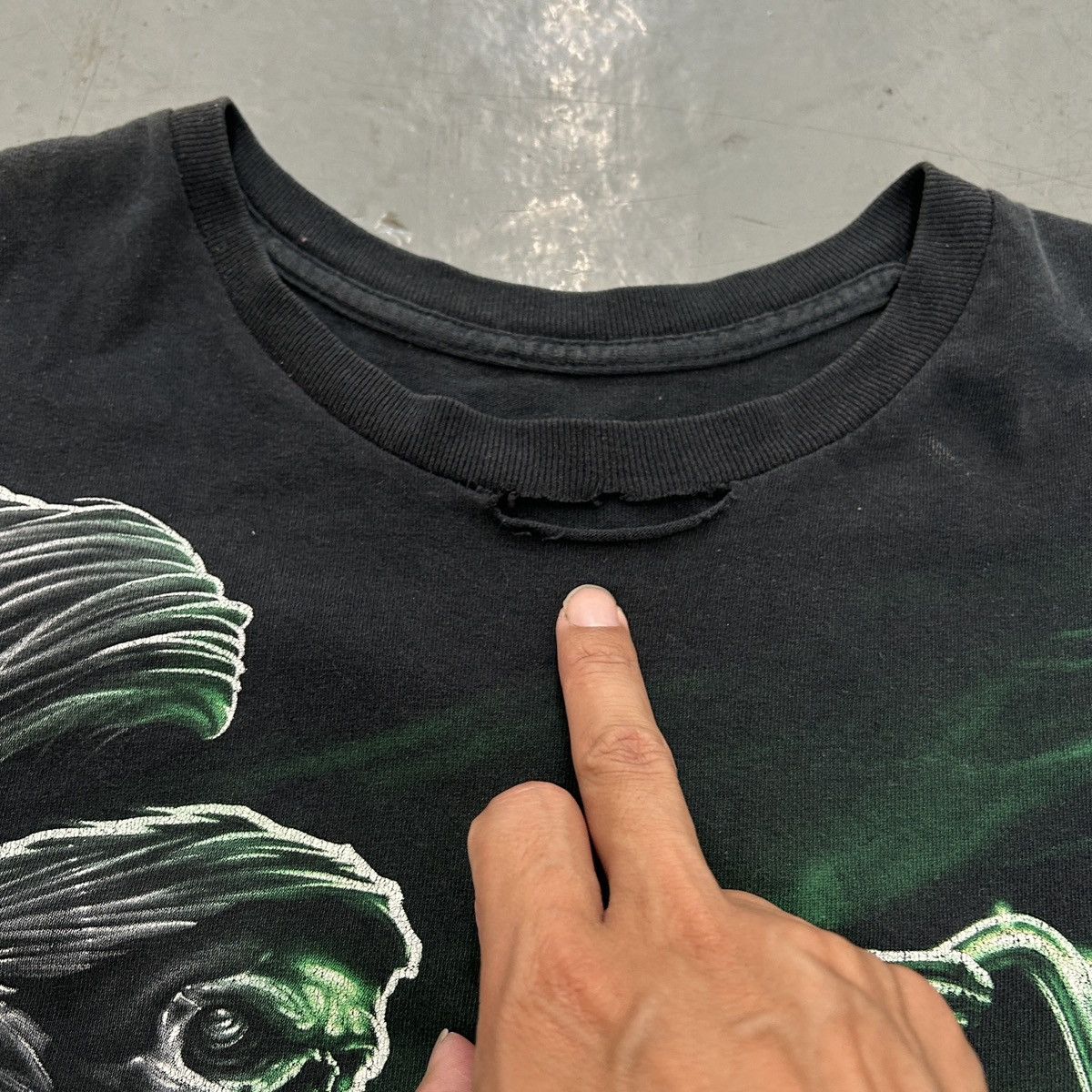 Vintage Vintage Grim Reaper Biker Tee – Green Flames Size US L / EU 52-54 / 3 - 5 Thumbnail