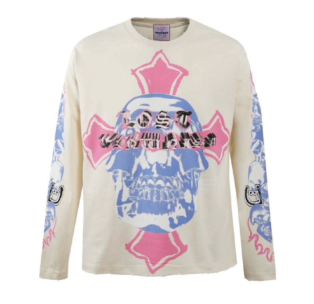 LOST INTRICACY Lost x UNKWNISM Cream & Pink LS Tee Size US S / EU 44-46 / 1 - 1 Thumbnail