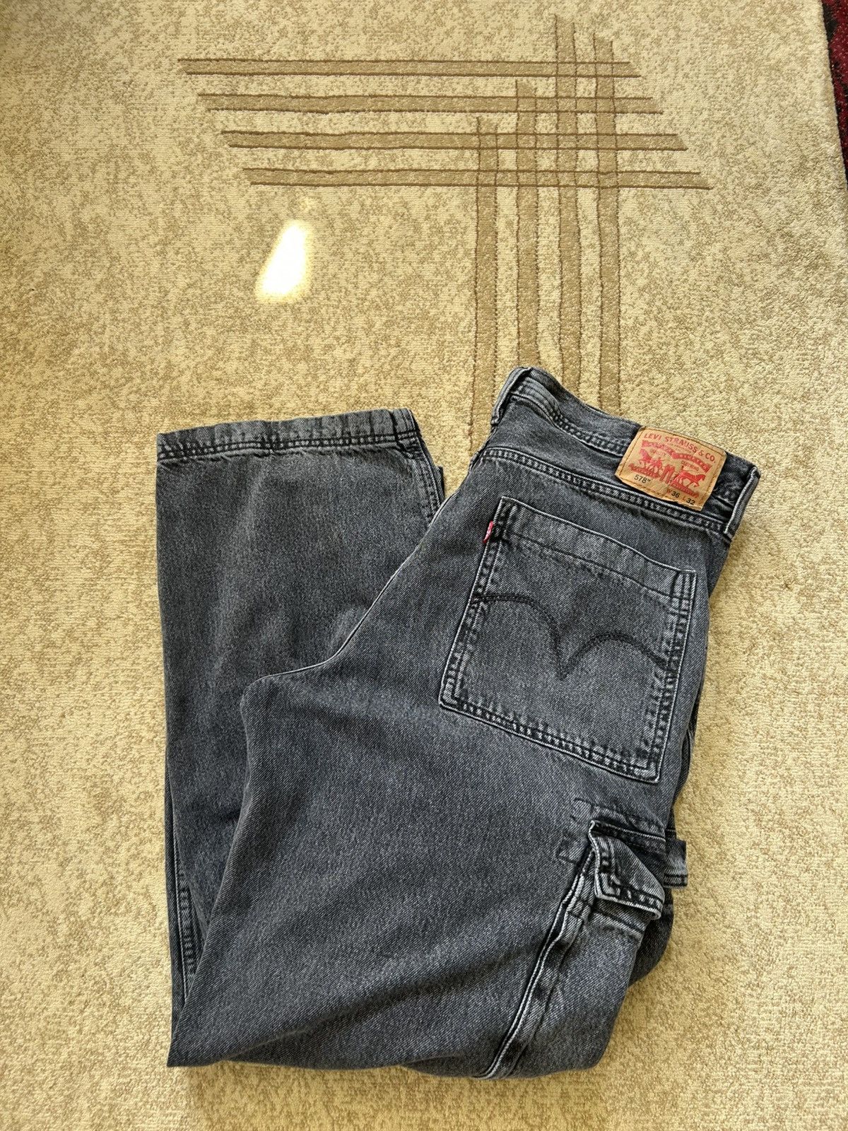 Levi's Levis 578 Faded Black Baggy Cargo Denim Jeans Size US 36 / EU 52 - 1 Thumbnail