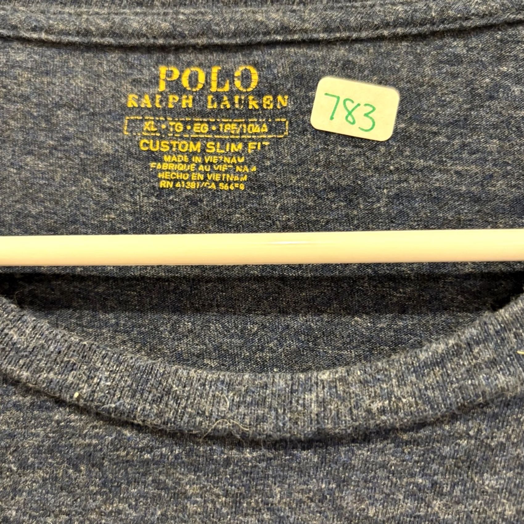 Polo Ralph Lauren Polo Ralph Lauren Mens XL Custom Slim Fit Long Sleeve T-Shirt Navy Blue Heather Size US XL / EU 56 / 4 - 2 Thumbnail