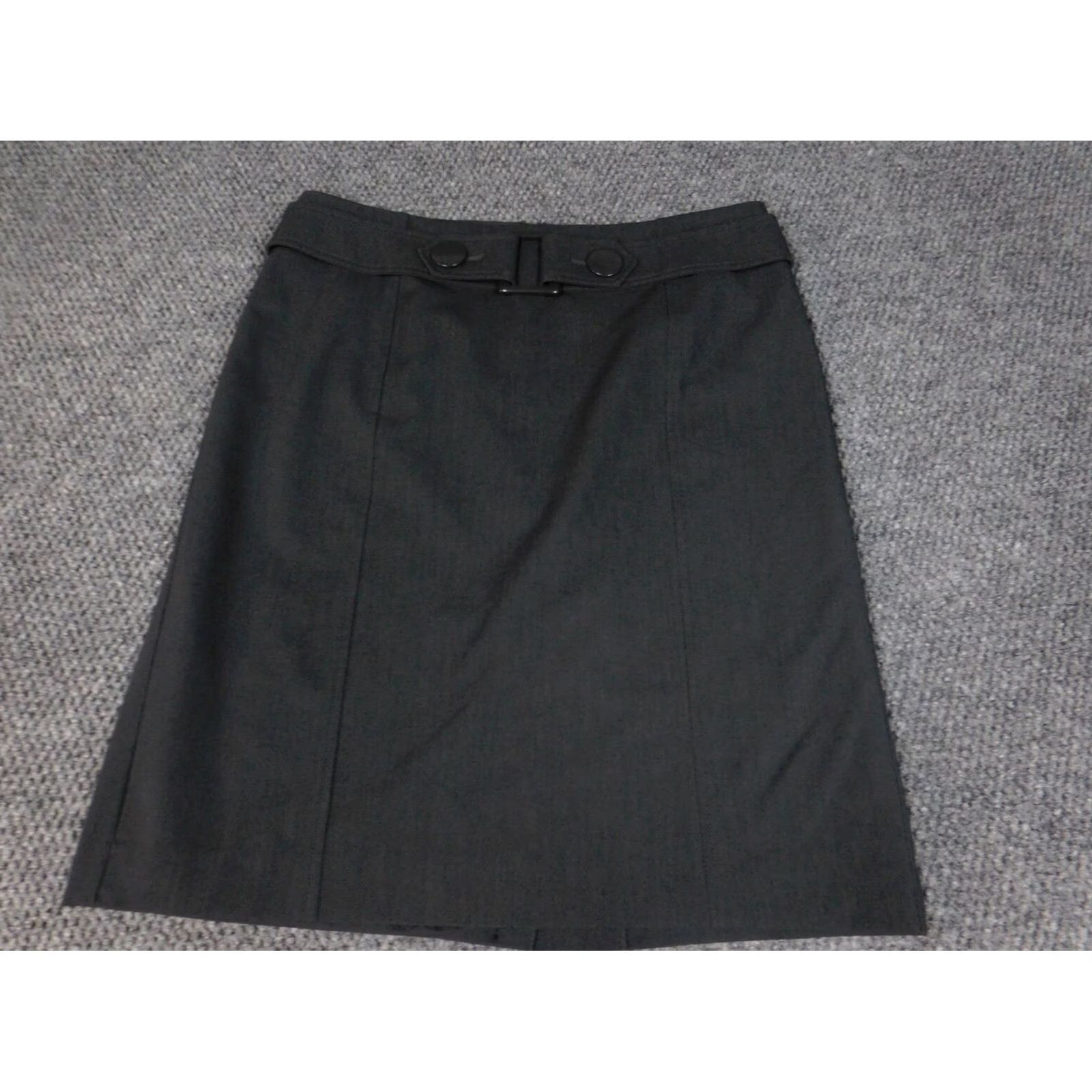 Apt. 9 Apt 9 Skirt Womens Knee Length A-Line Zip Gray 10 Regular Knit Polyester Ruffle Lined Mid Rise Modern Casual Size 32" / US 10 / IT 46 - 2 Thumbnail