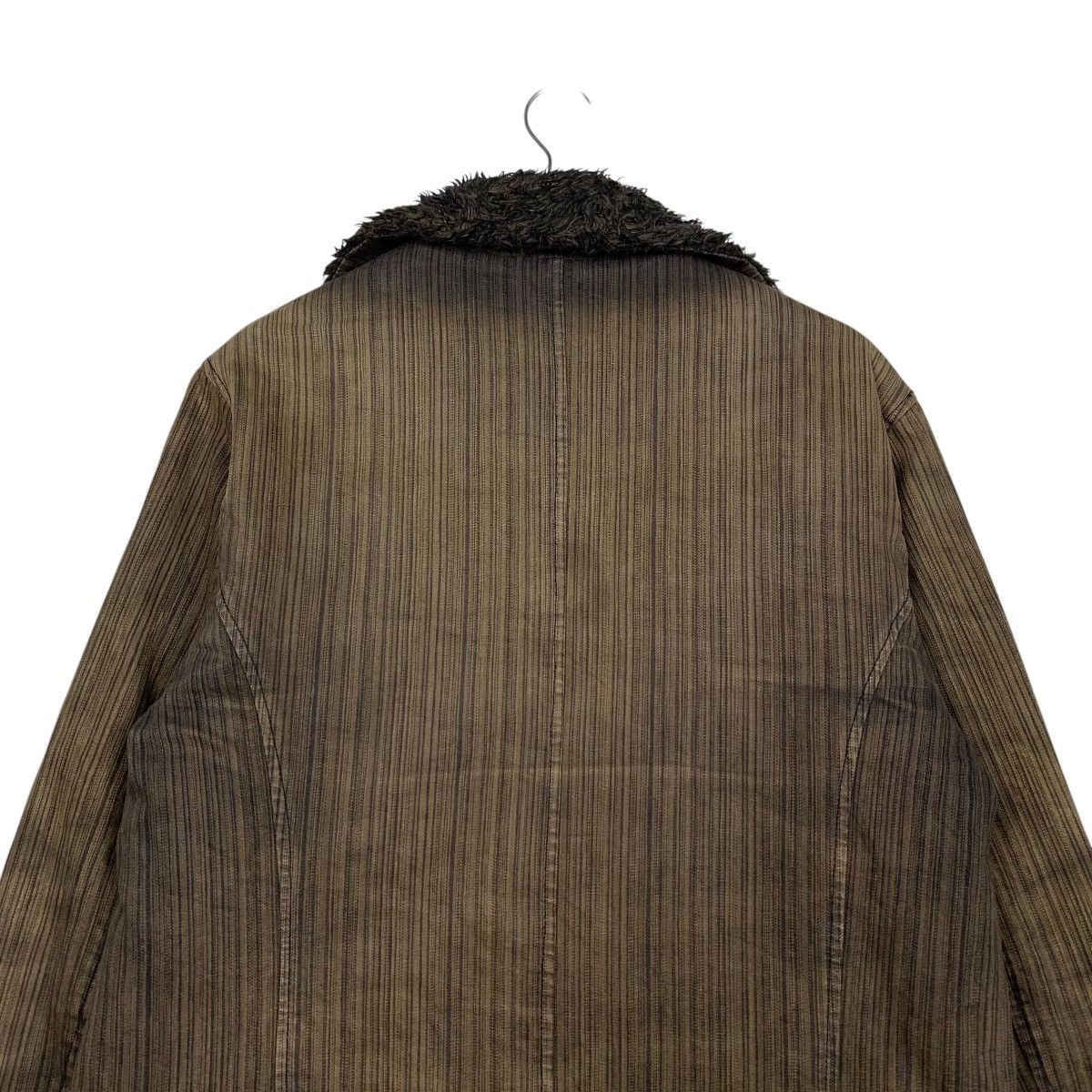 Vintage RESHAM Hard Cotton Striped Sherpa Lined Jacket #2872-C130 Size US M / EU 48-50 / 2 - 19 Thumbnail