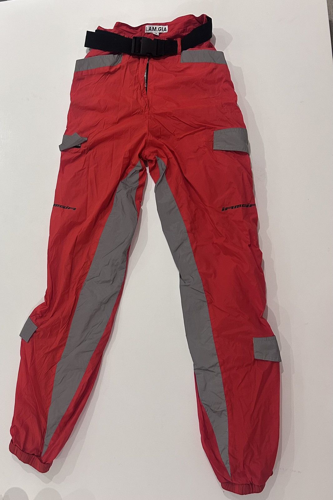 I.AM.GIA I.AM.GIA Red & Silver Reflective Pants (Medium) Size 30" / US 8 / IT 44 - 2 Thumbnail