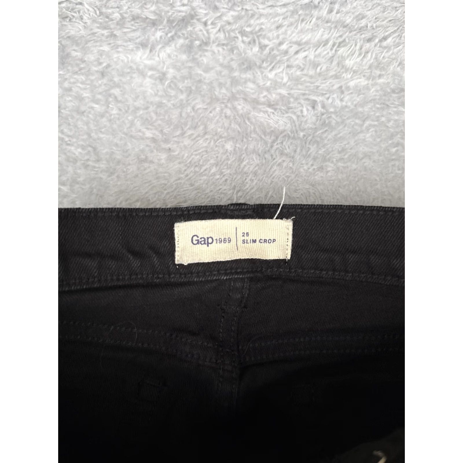 Gap Gap 1969 Jeans Womens Slim Crop Ankle Lace Hem Black 26x24 Denim Stretch Size 26" / US 2 / IT 38 - 6 Thumbnail