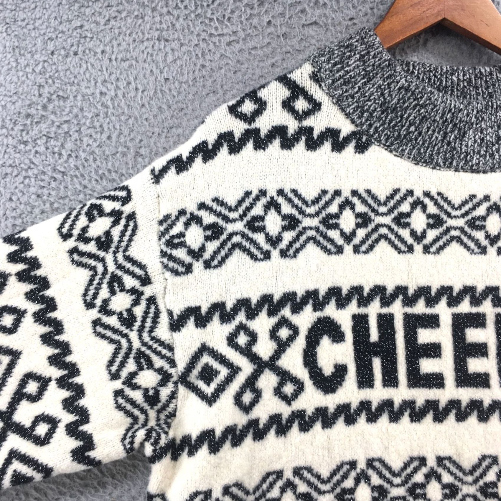 Vintage A New Day Sweaters Womens XL White Crew Neck Long Sleeves Pullover NEW Knit Polyester Argyle/Diamond Casual Size XL / US 12-14 / IT 48-50 - 4 Thumbnail
