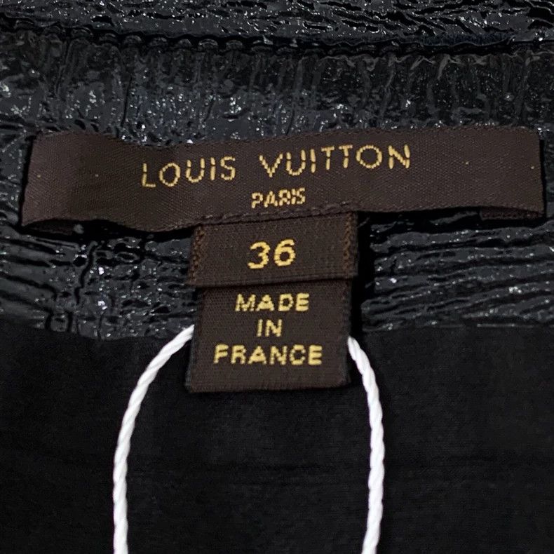 Louis Vuitton Louis Vuitton Black cotton zip-up casual leather skirt Size 35" - 5 Thumbnail
